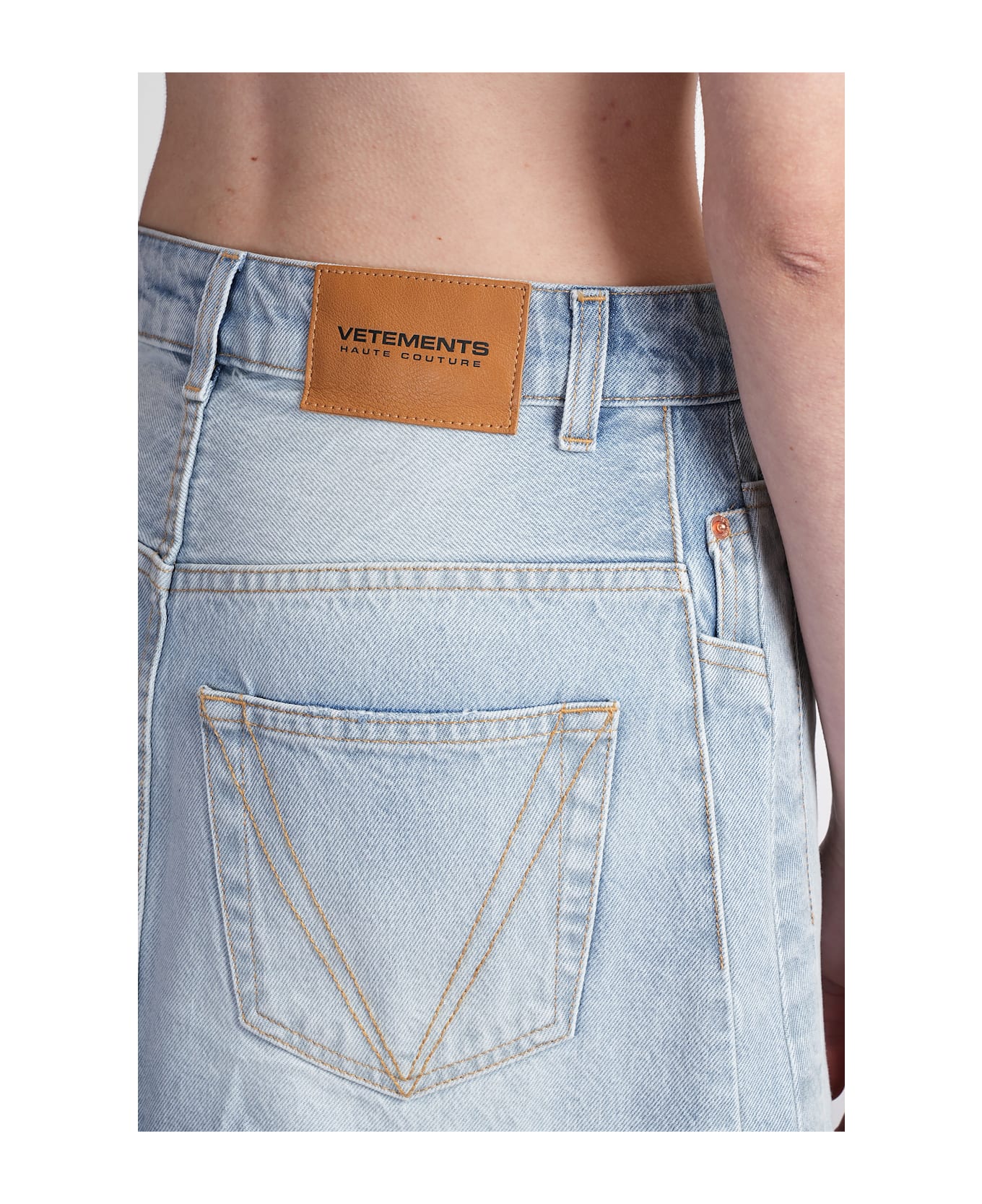VETEMENTS Skirt In Blue Denim - blue