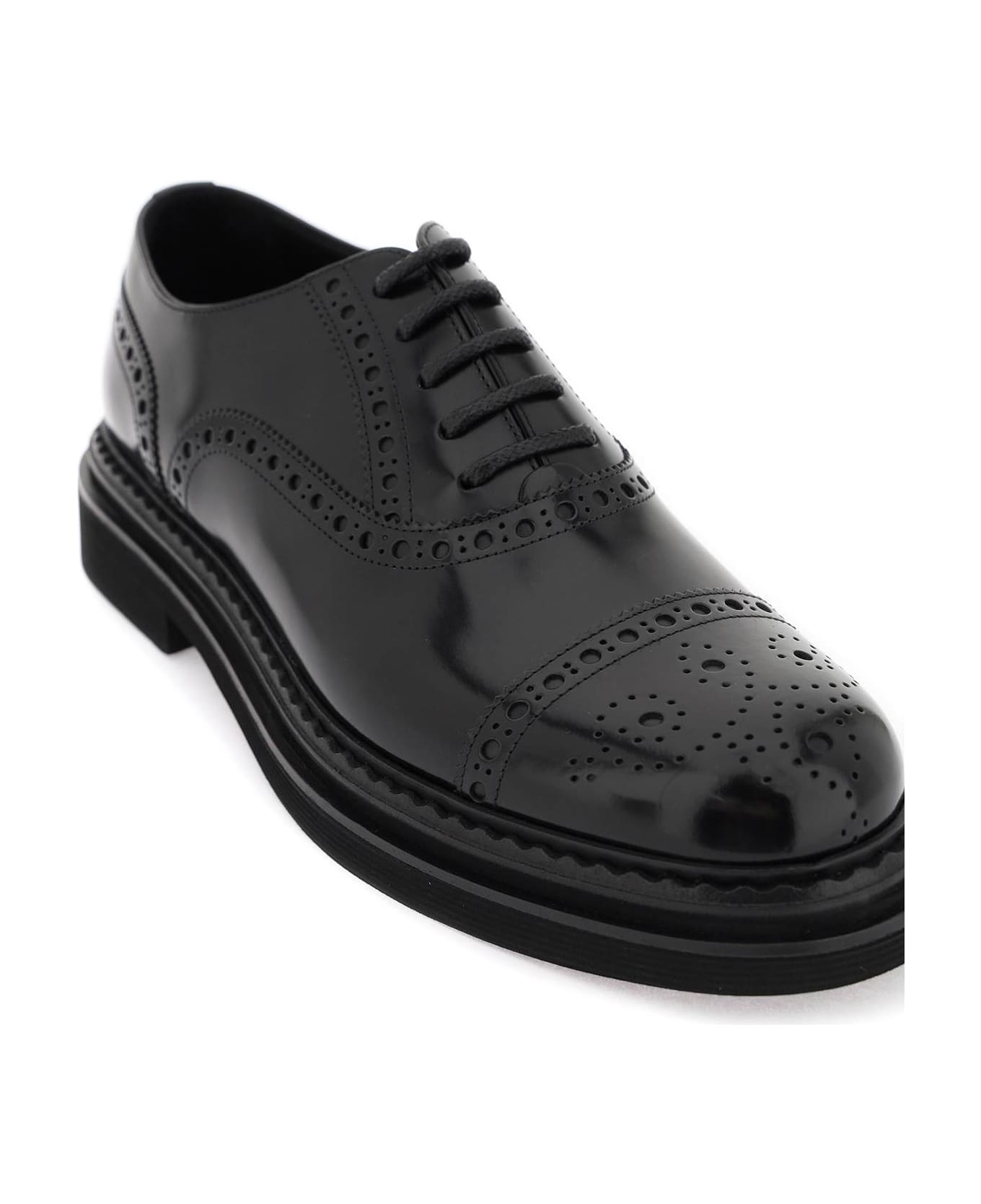 Dolce & Gabbana Leather Lace Up Shoes - Black