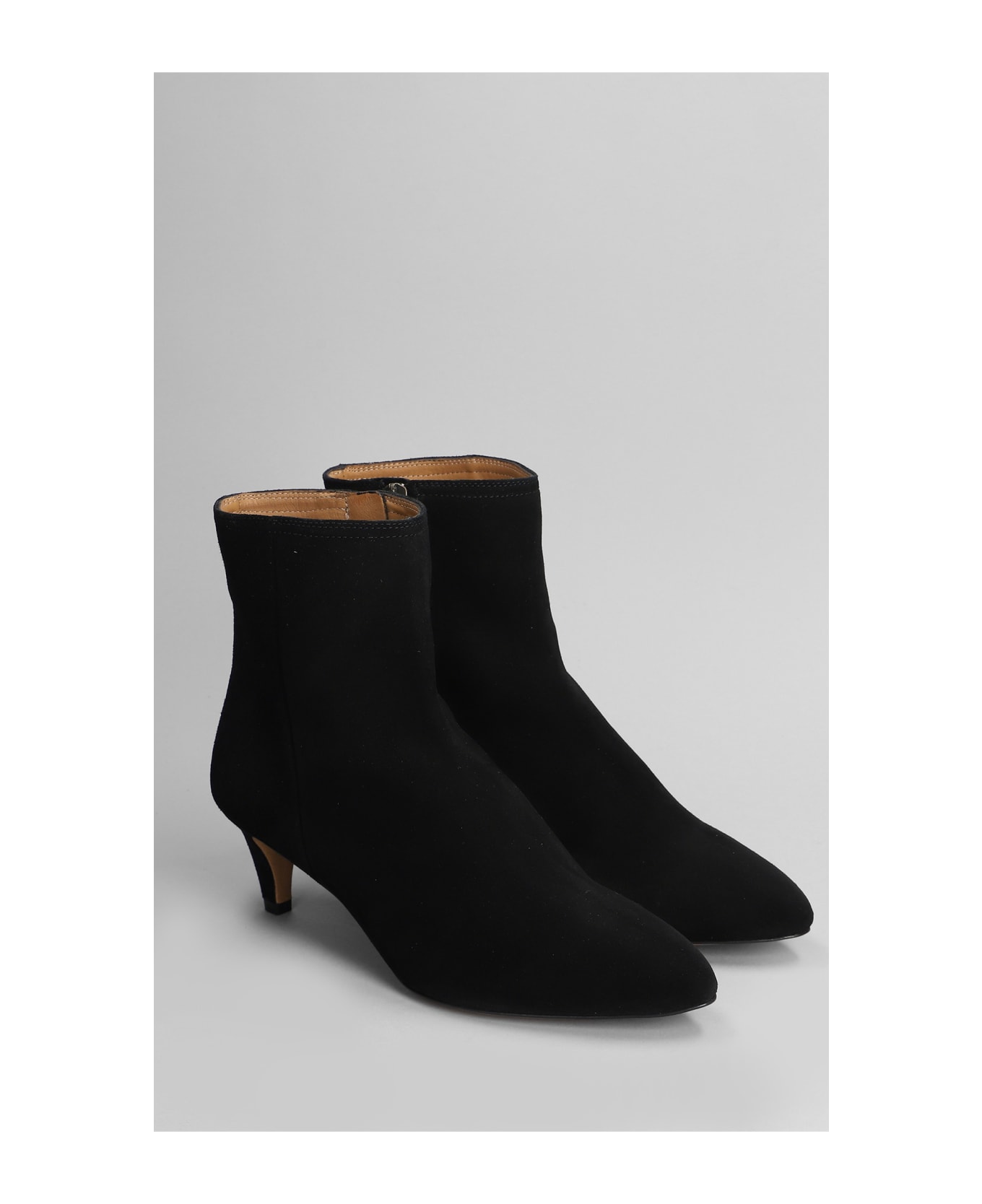 Isabel Marant Deone Low Heels Ankle Boots In Black Suede - Bk