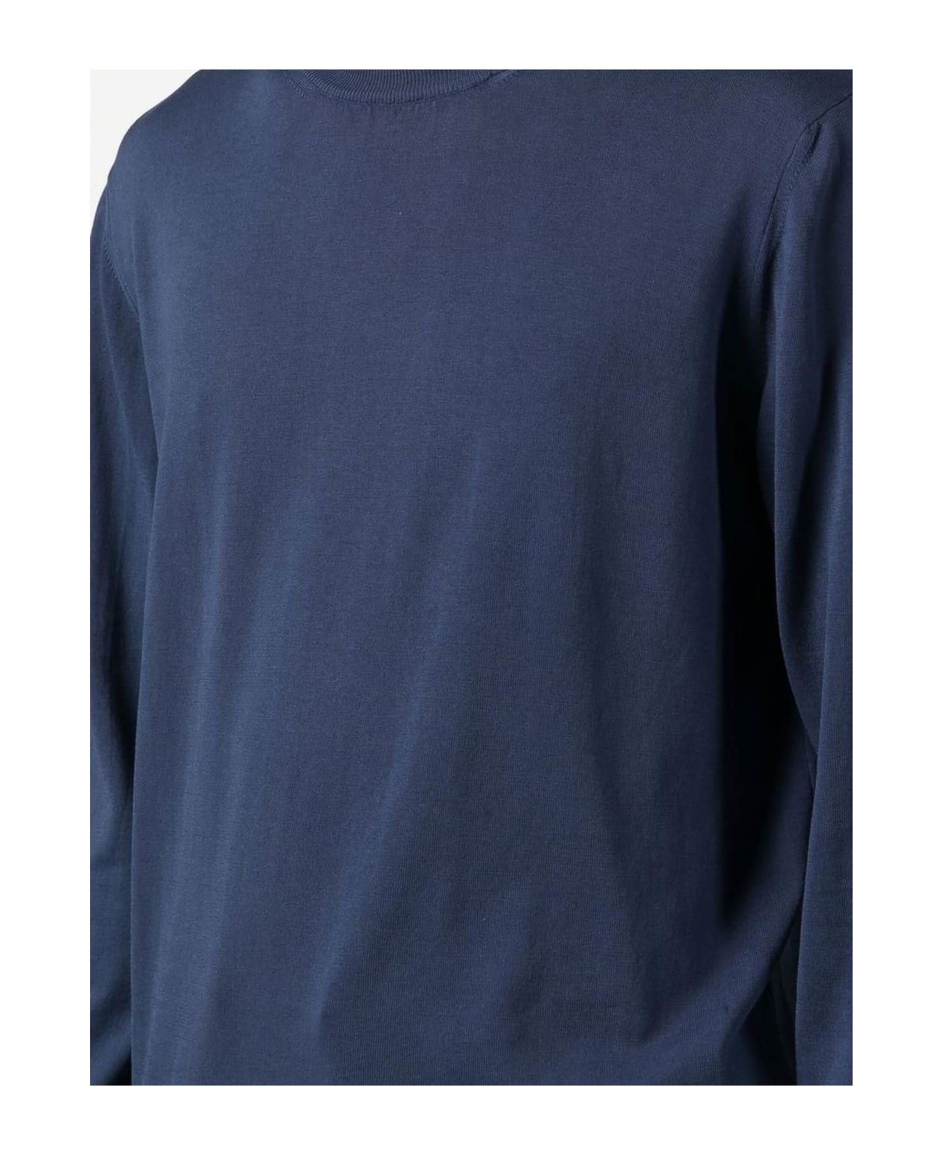 Fay Blue Cotton Knit Sweater - Blue