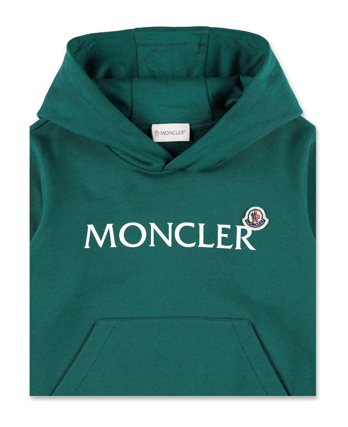 Moncler Kid - Logo Cotton Hoodie - GREEN