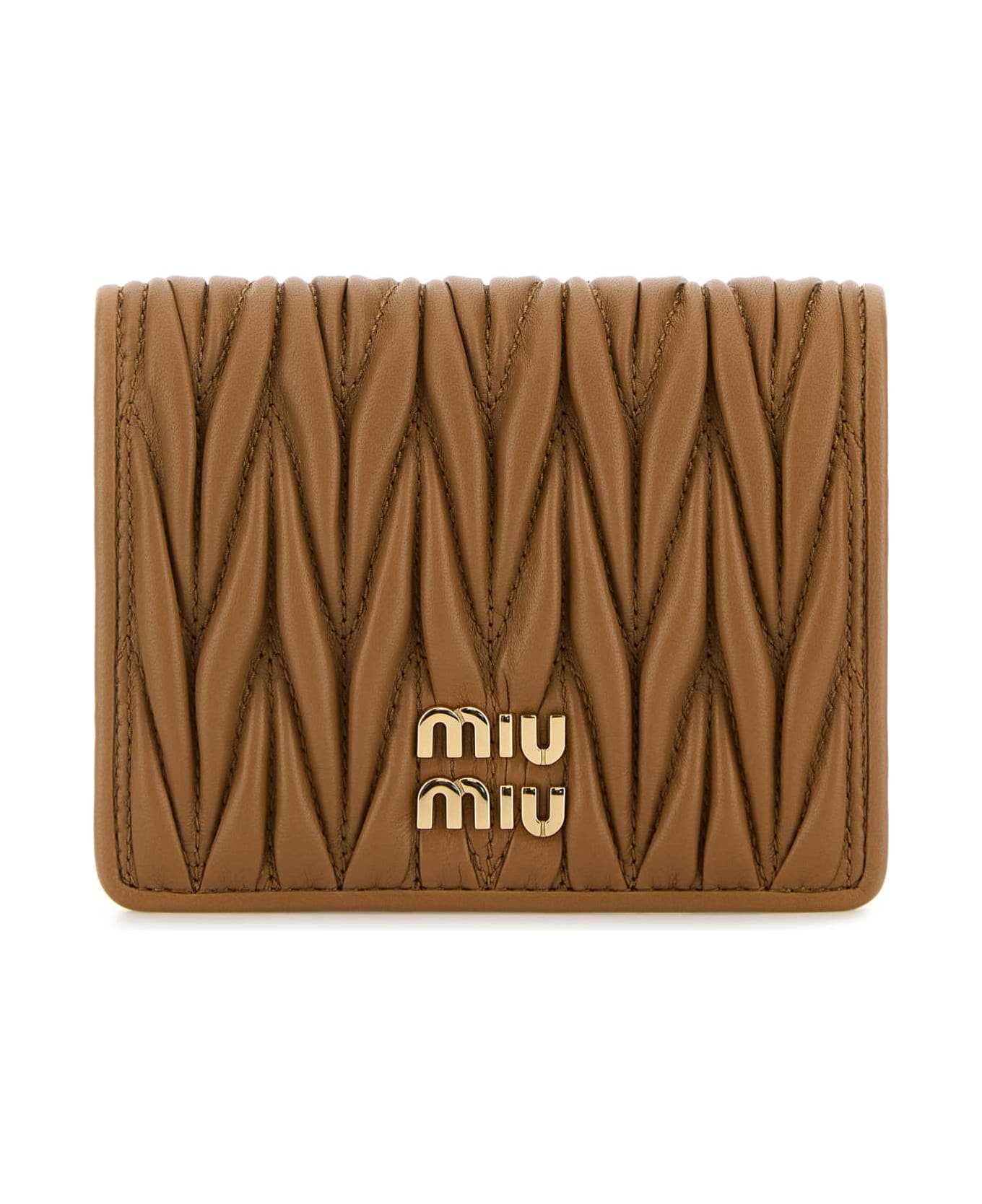 Miu Miu Camel Leather Wallet - CARAMEL