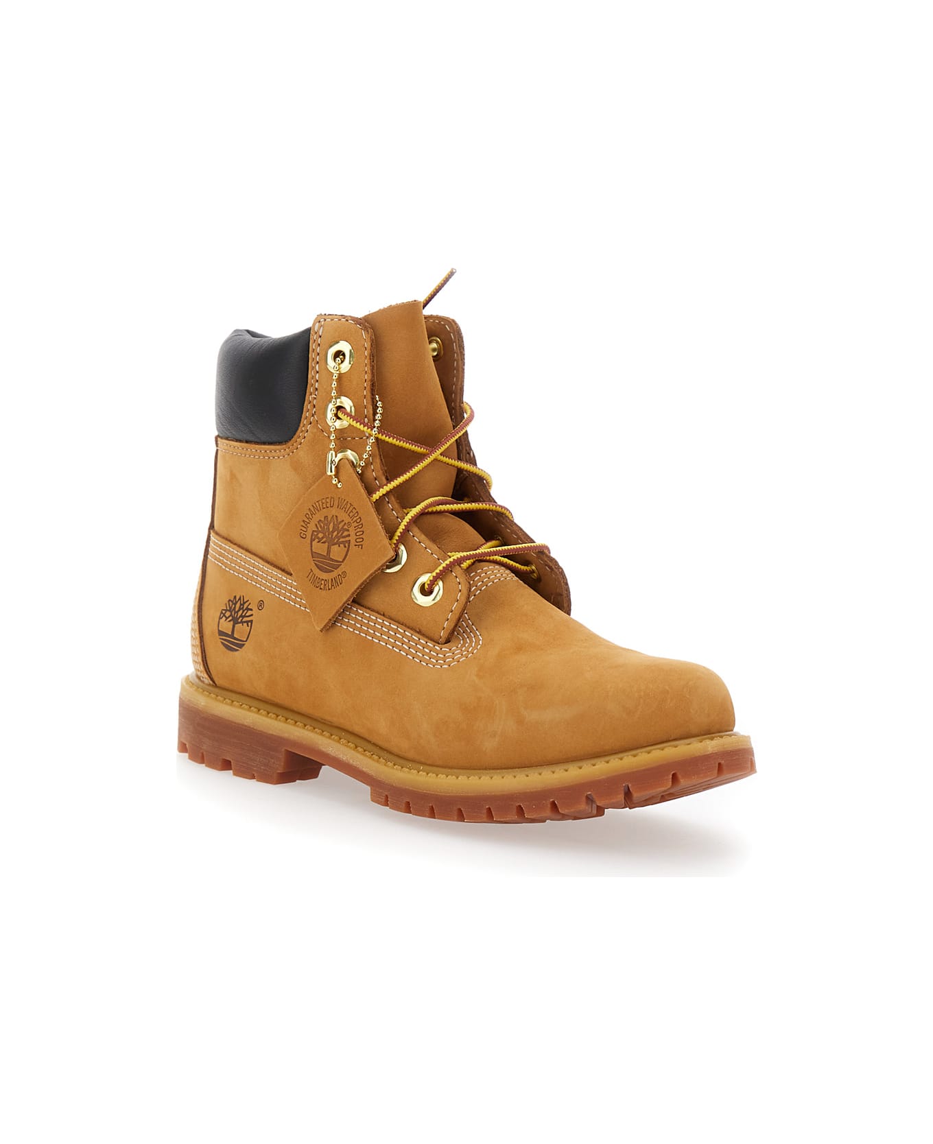 Timberland Beige Water-proof Boots With Logo In Nubuck Leather Woman - Beige
