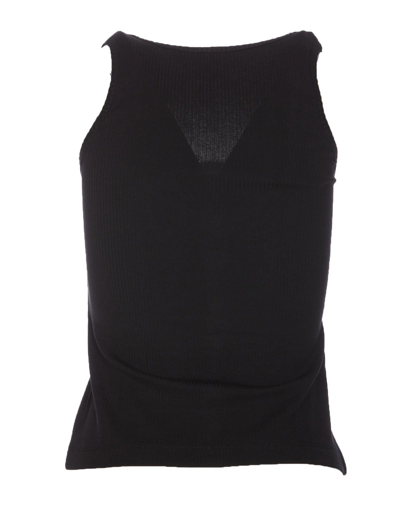 Pinko Tank Top With Nacre Buttons - Black