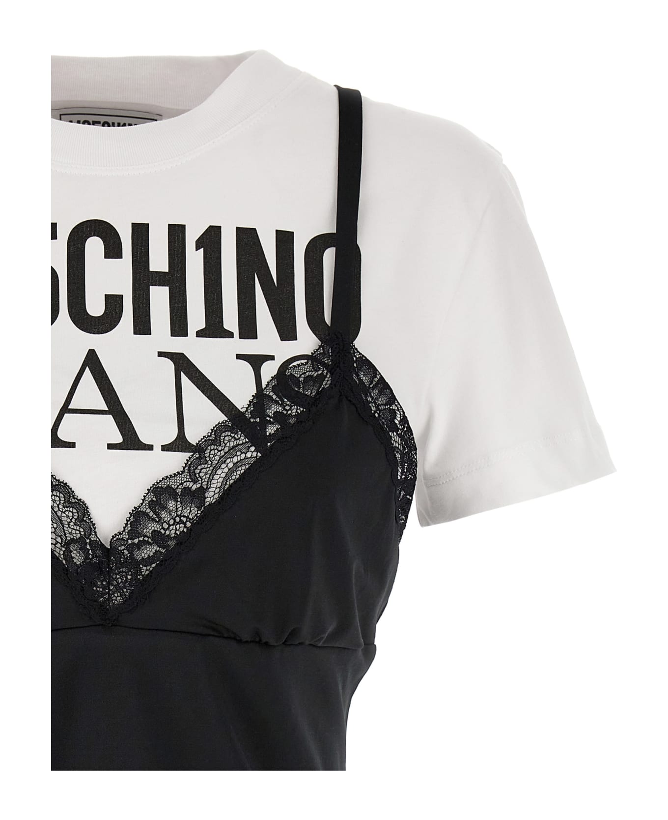 M05CH1N0 Jeans Top Insert T-shirt - Fantasia Nero
