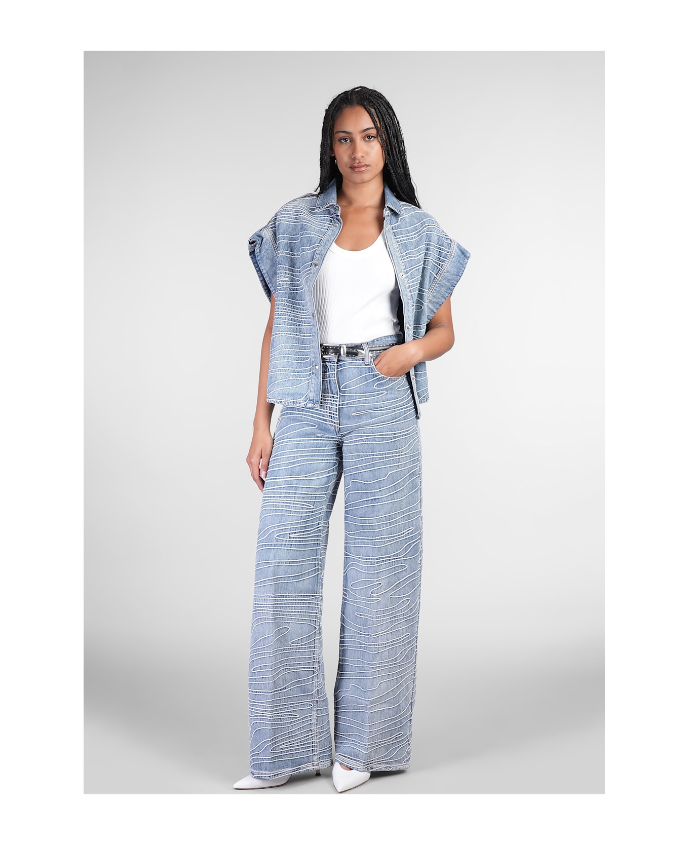 IRO Valentina Vest In Blue Cotton - blue