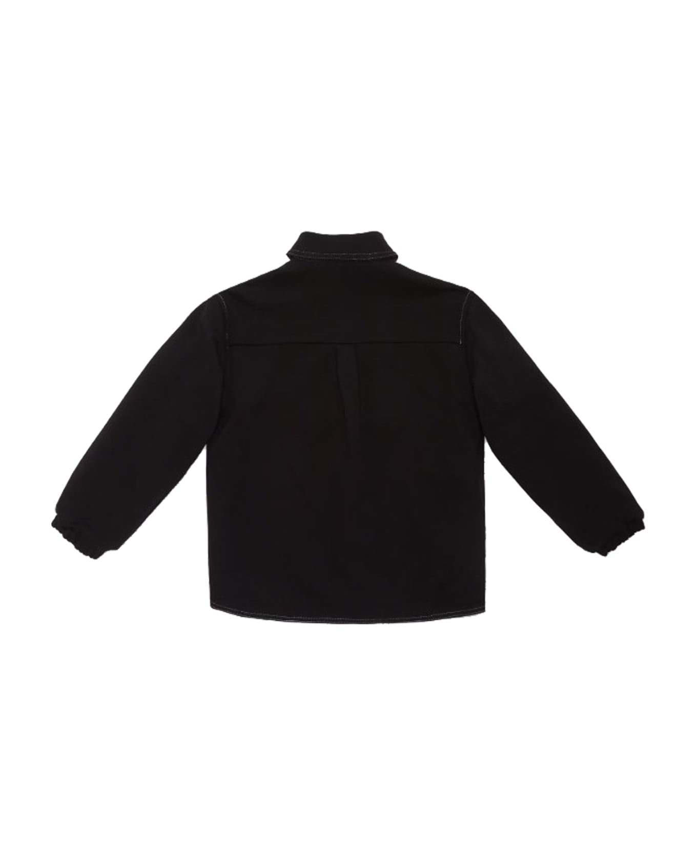 Fendi Junior Shirt Jacket In Black Reversible Jersey - Back コート＆ジャケット