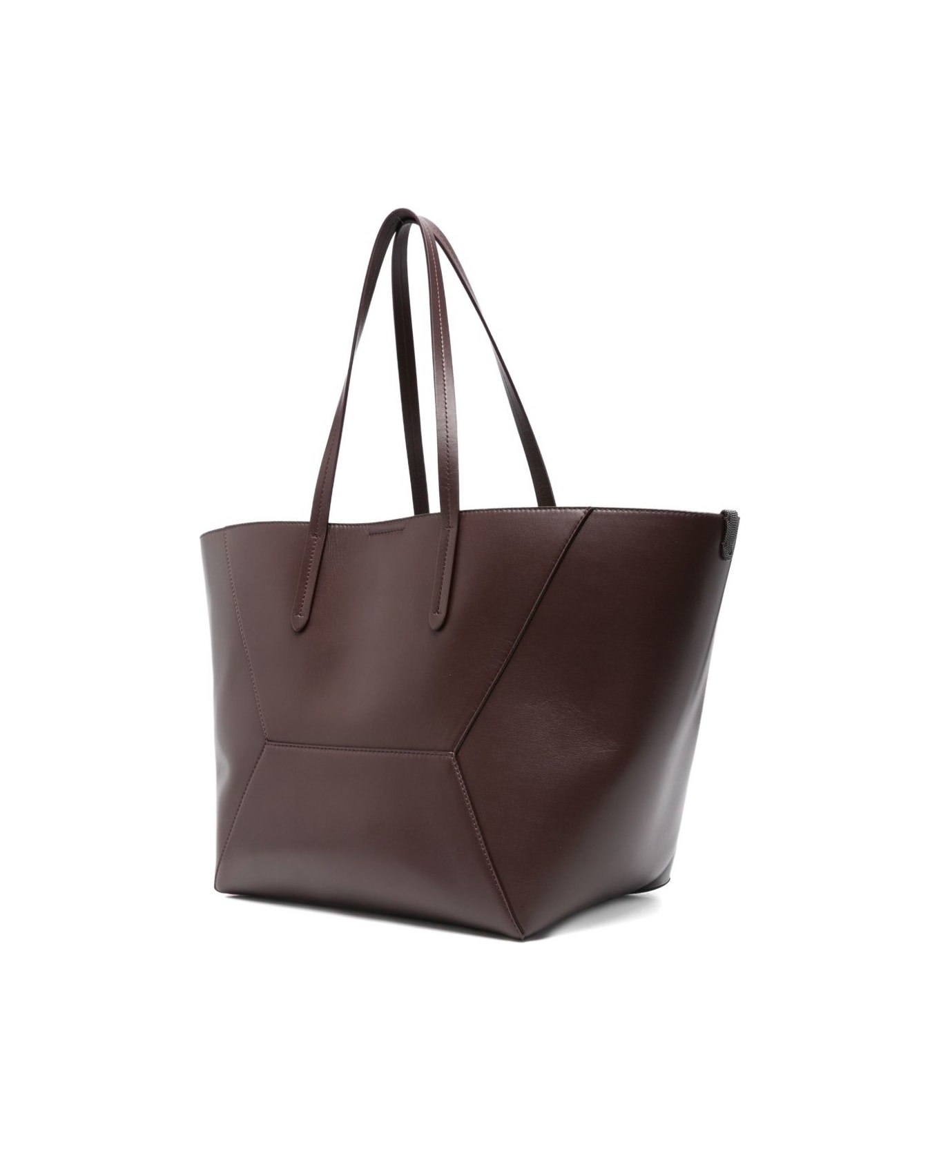 Brunello Cucinelli Dc Duo Leather Tote Bag - Bordeaux
