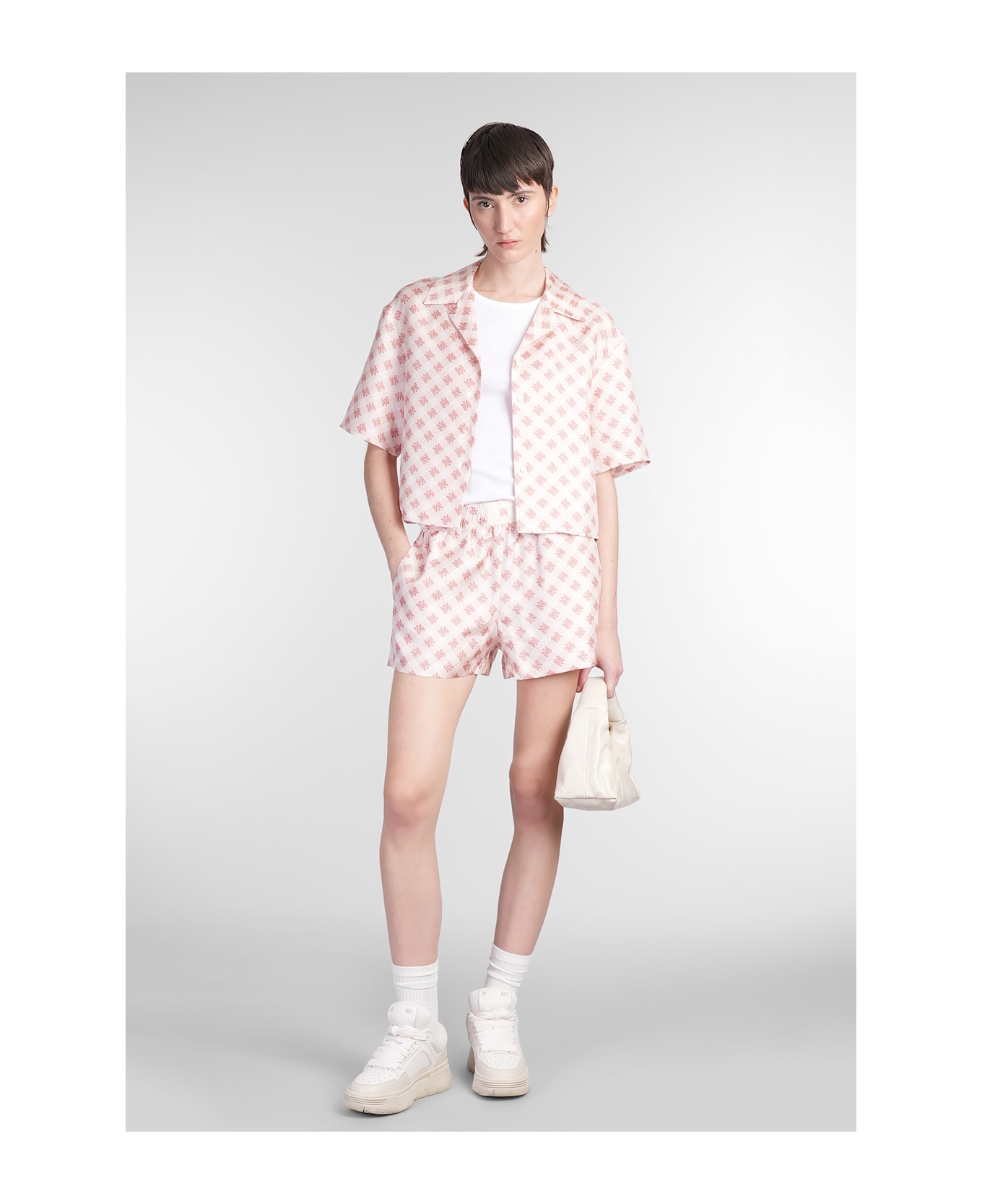 AMIRI Shirt In Rose-pink Silk - rose-pink