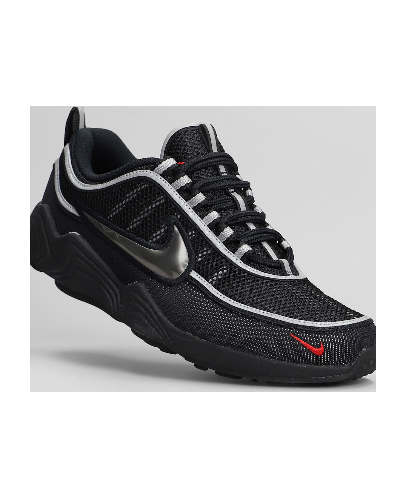 Nike Air Zoom Spiridon Sneakers In Black Leather And Fabric - black