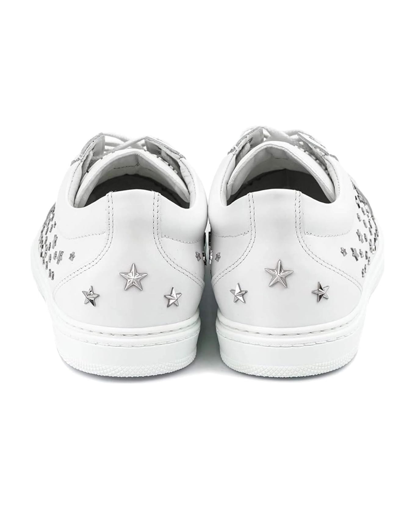 Jimmy Choo Cash Star Leather Sneakers - White スニーカー