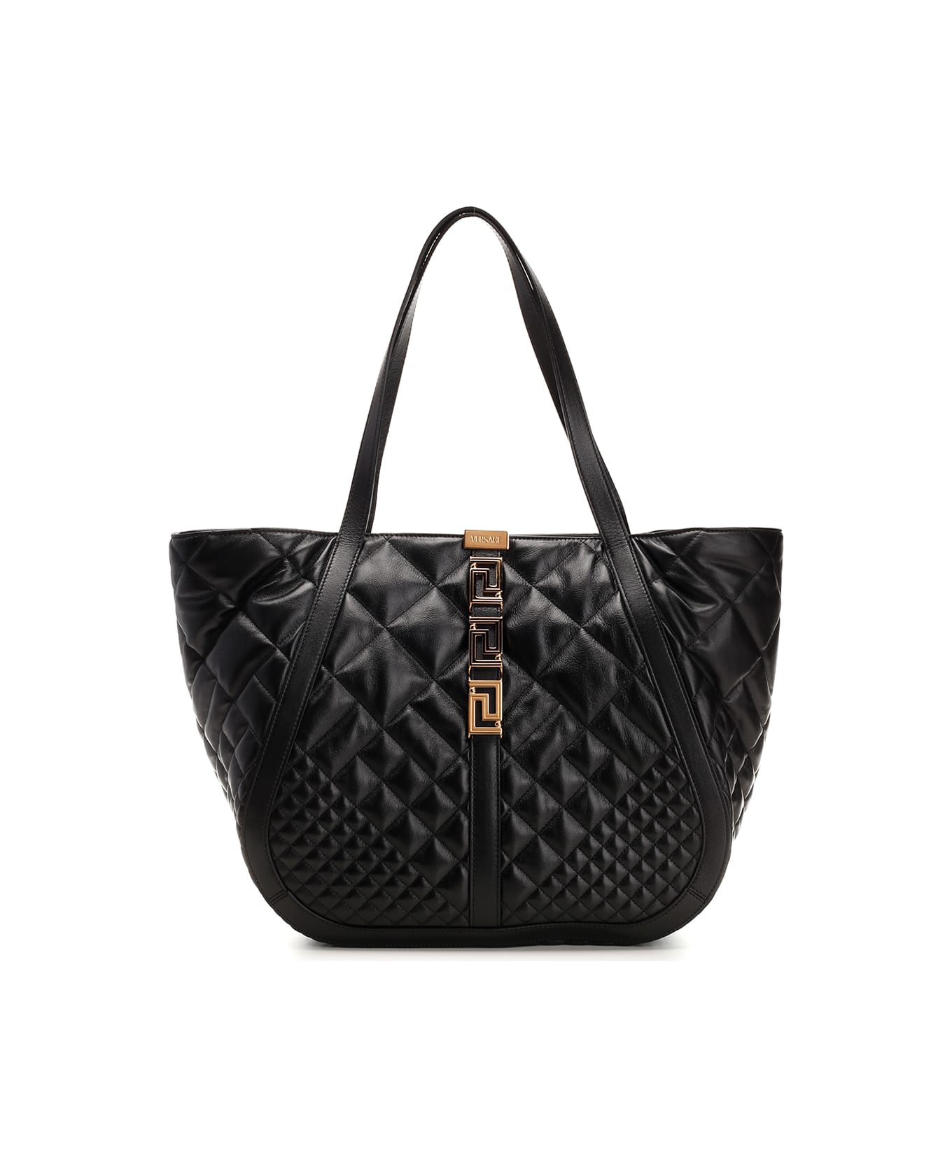 Versace Quilted Leather Tote - black トートバッグ