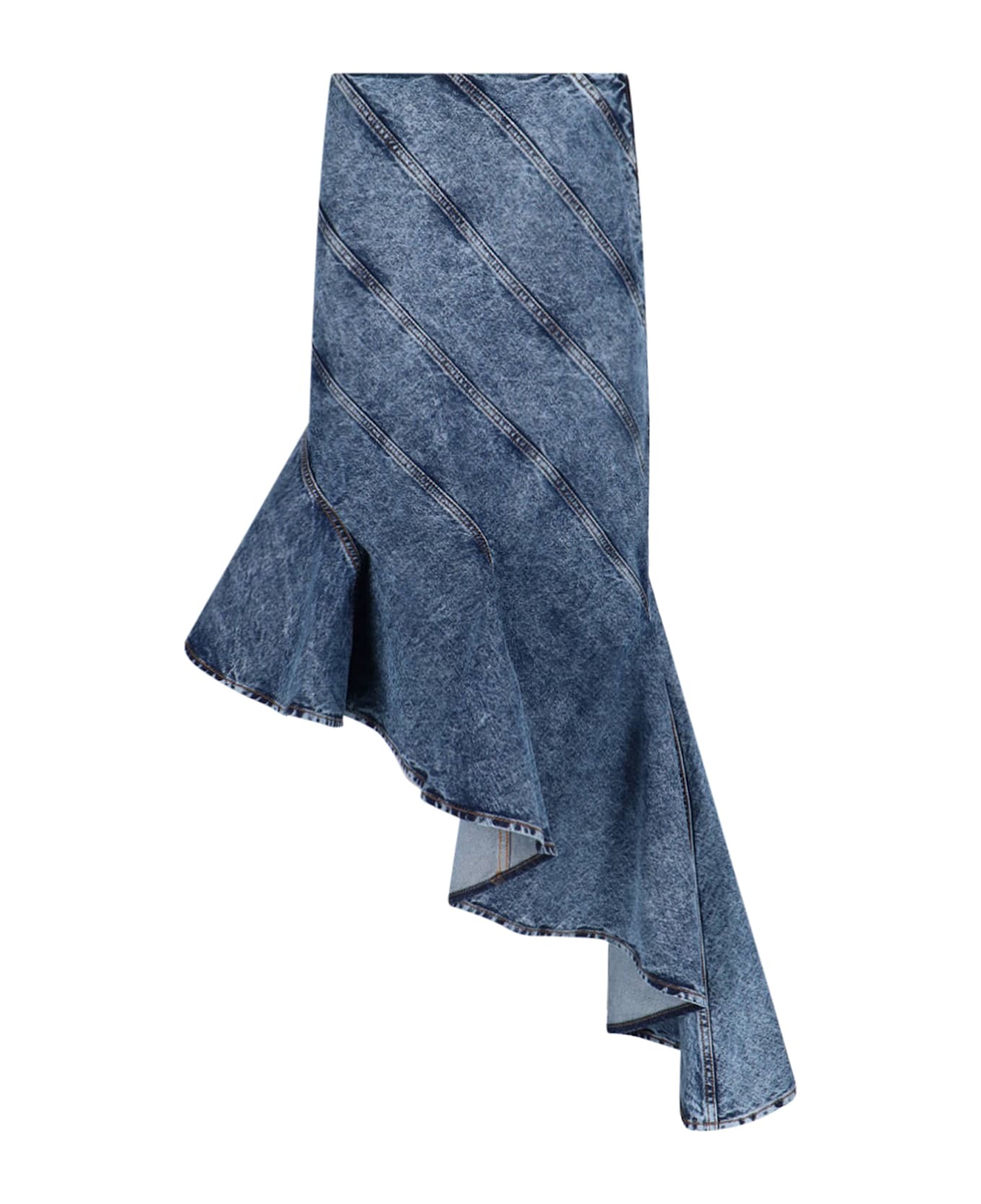 Alaia Denim Spiral Midi Skirt - Blue