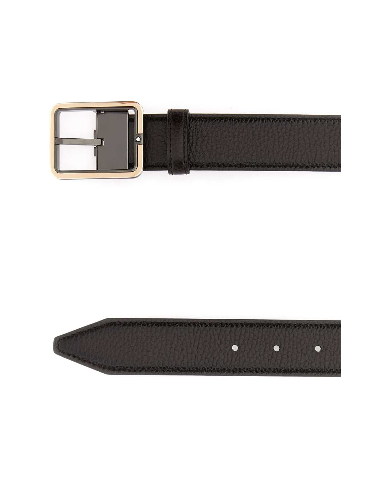 Montblanc Brown Leather Belt - BROWNSFUMATO
