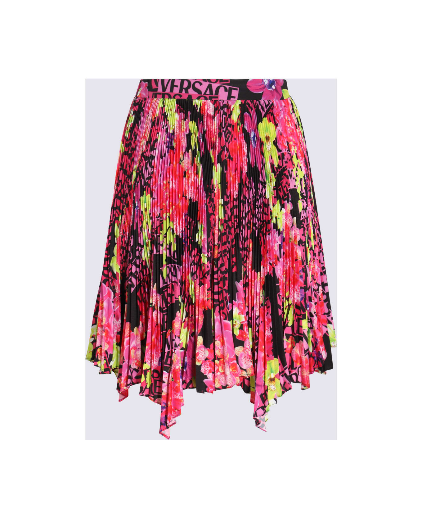 Versace Multicolour Pleated Skirt - ORCHID VERSACE