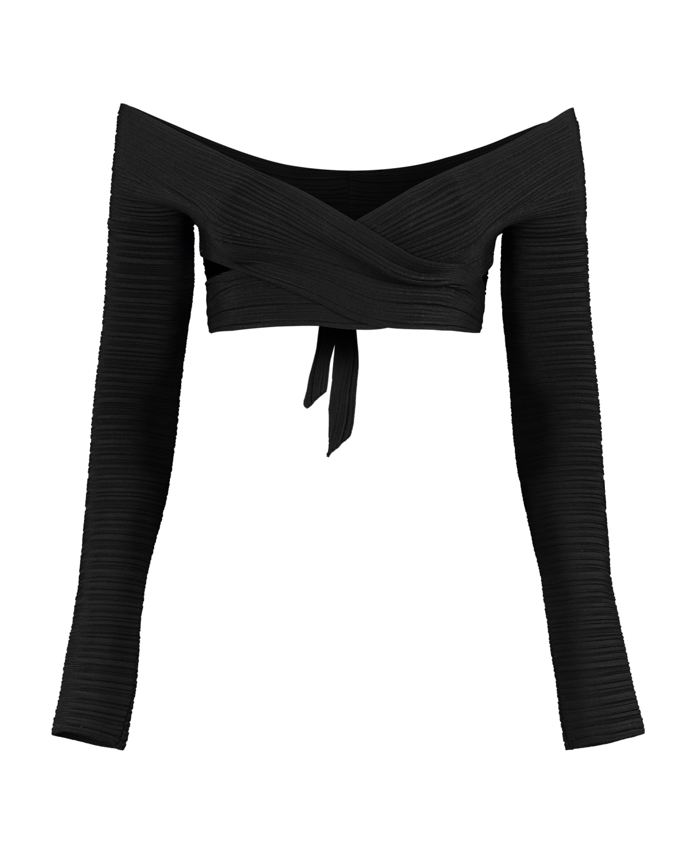 Philosophy di Lorenzo Serafini Ribbed Knit Crop Top - black