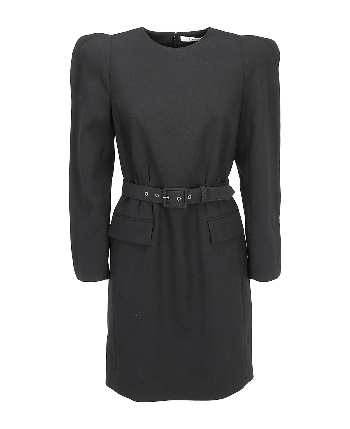 Givenchy Structured Belted Mini Dress - BLACK