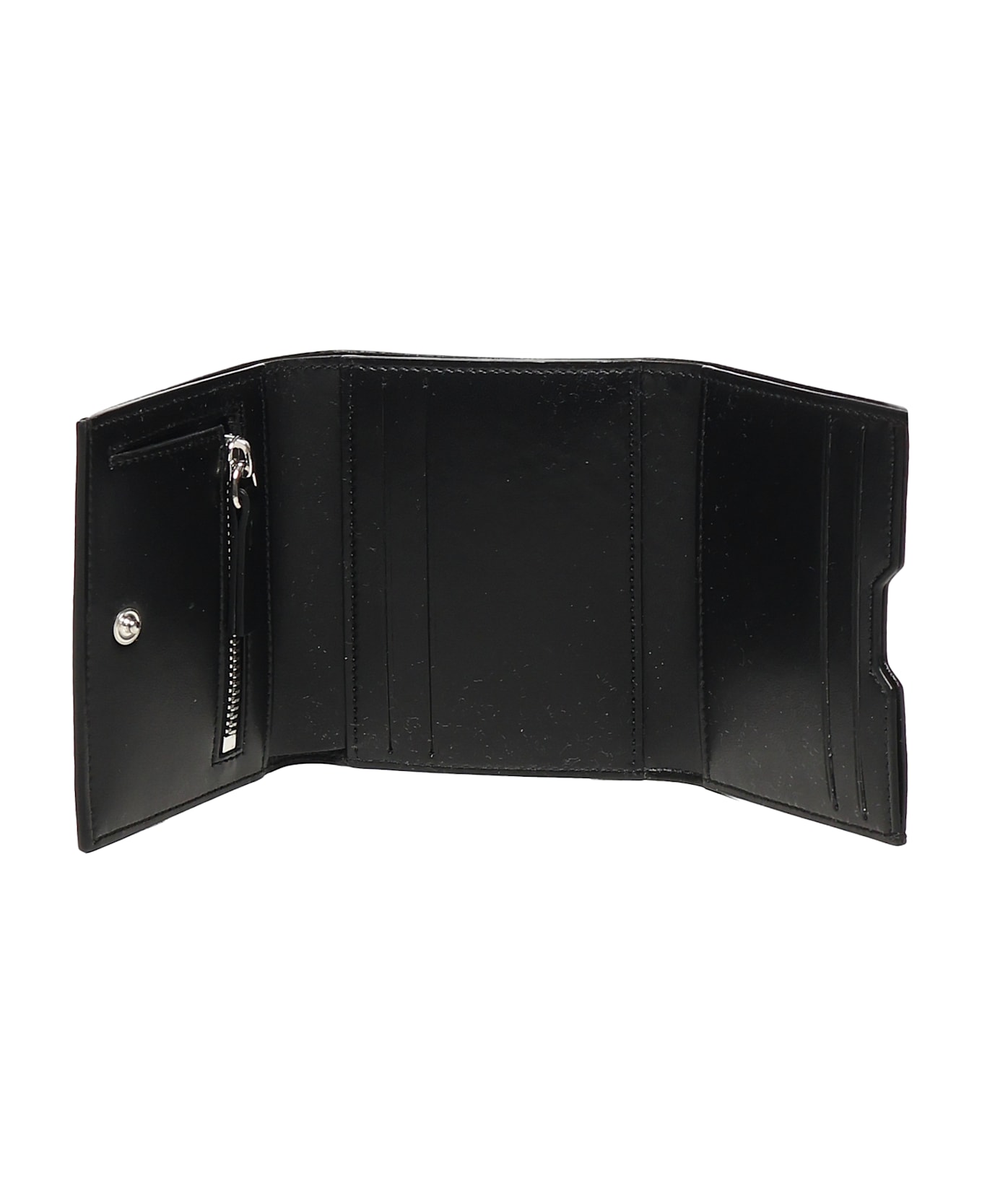 MM6 Maison Margiela Bi-fold Wallet With Logo - Black