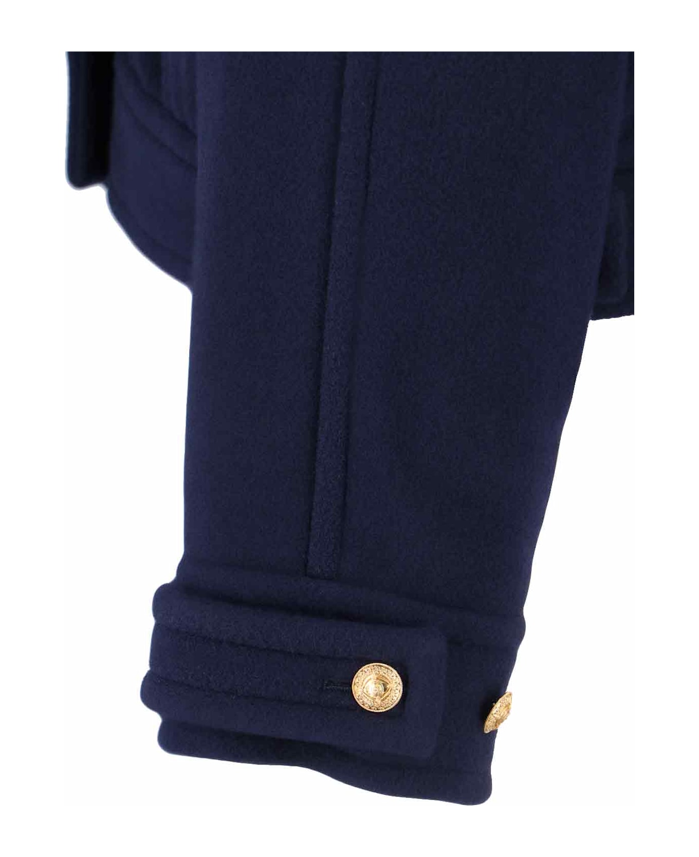 Chloé Double-breasted Coat With Fur Coat - Blue