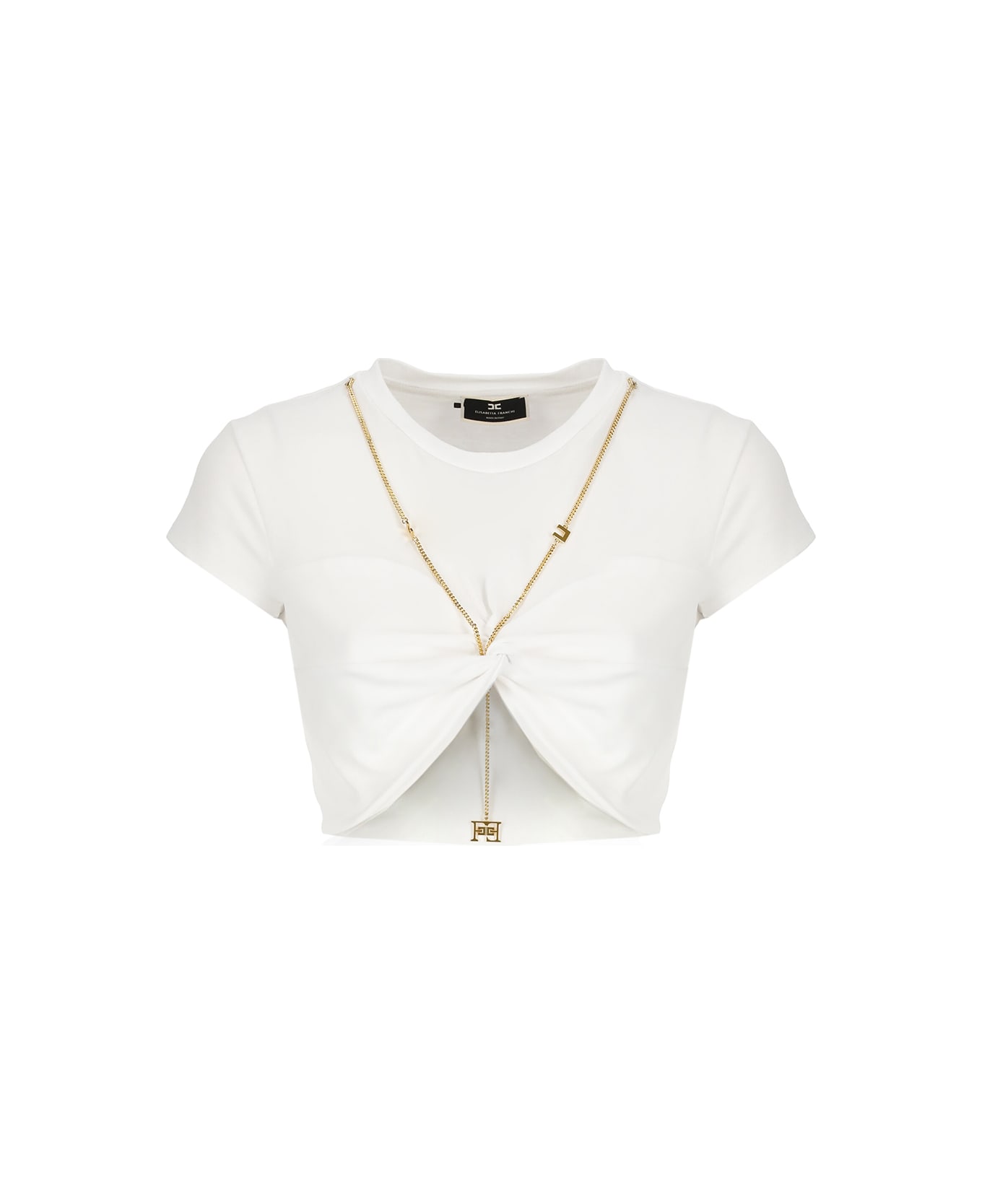 Elisabetta Franchi Knitted Crop Top - White