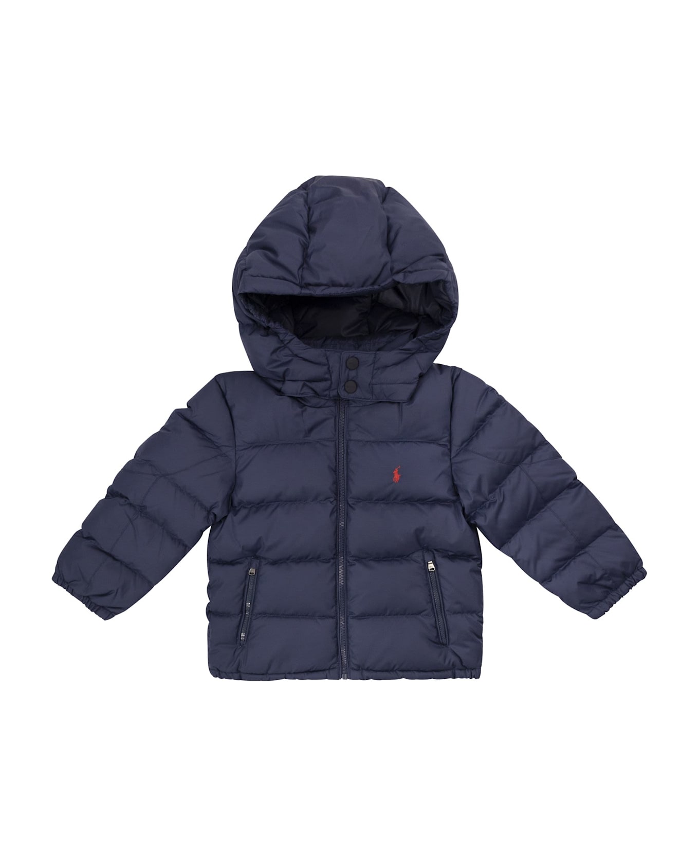 Ralph Lauren Down Jacket With Ripstop Hood - Navy