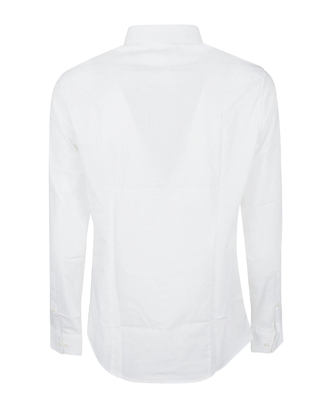 Michael Kors Slim Stretch Buttoned Long Sleeve Shirt - White