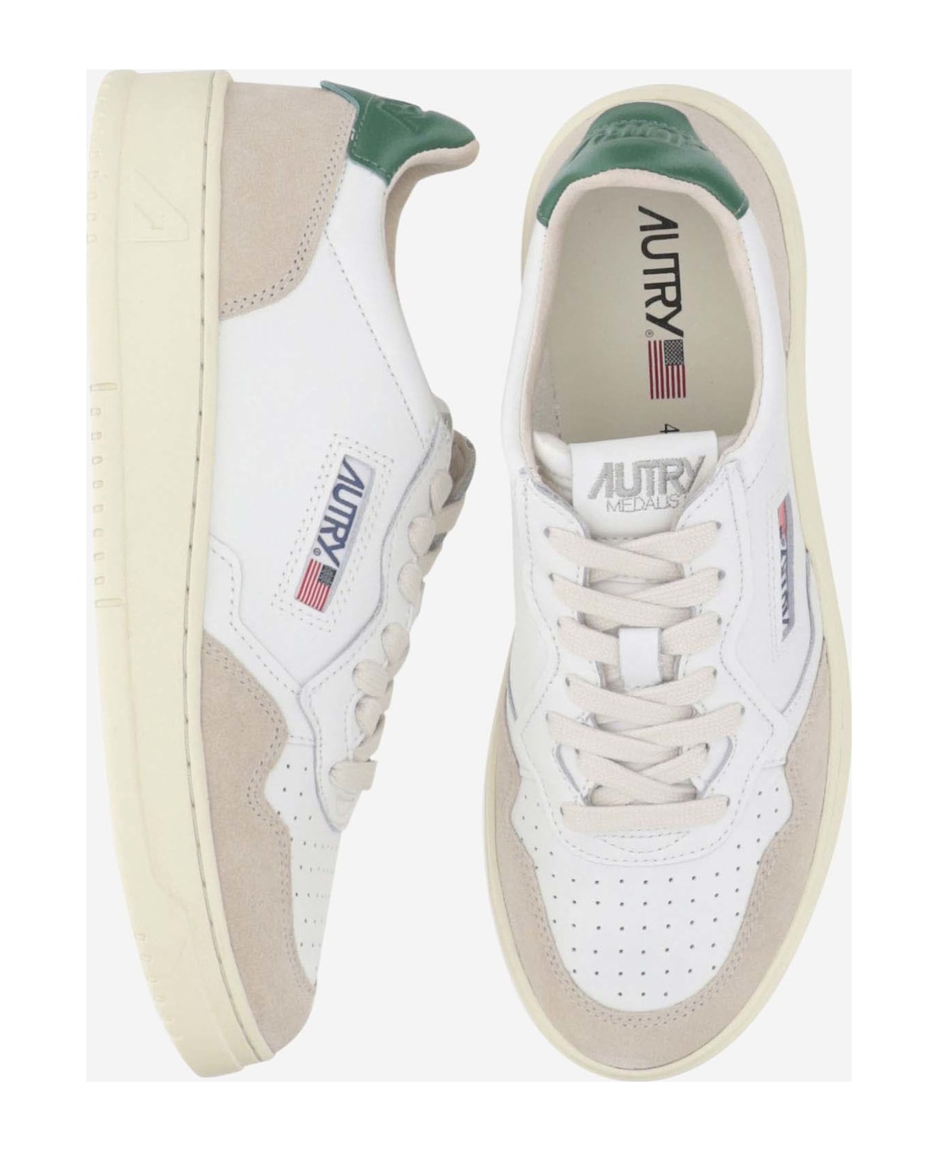 Autry Low Medalist Leather Sneakers - Red