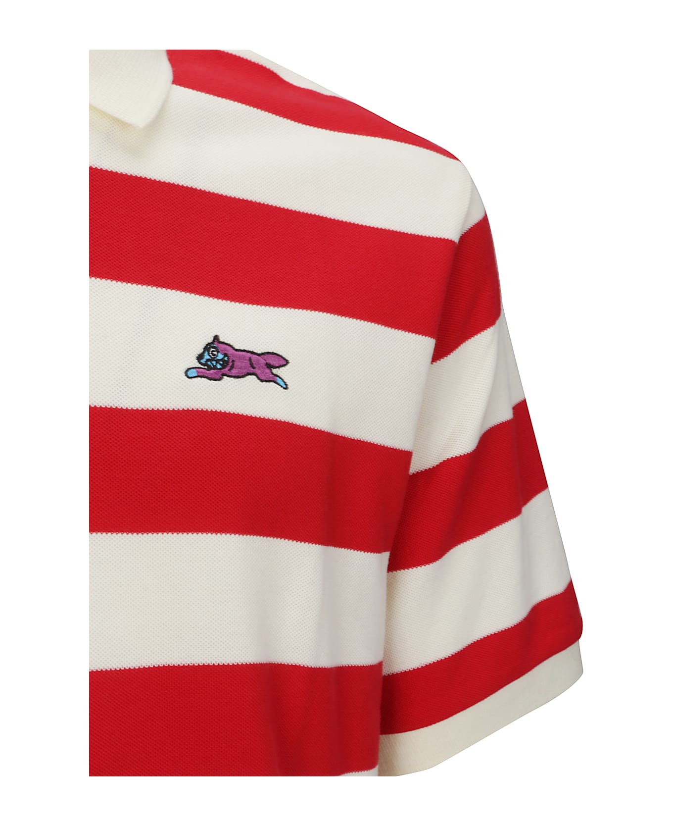 Icecream Running Dog Ss Striped Rugby Top - RED STRIPE