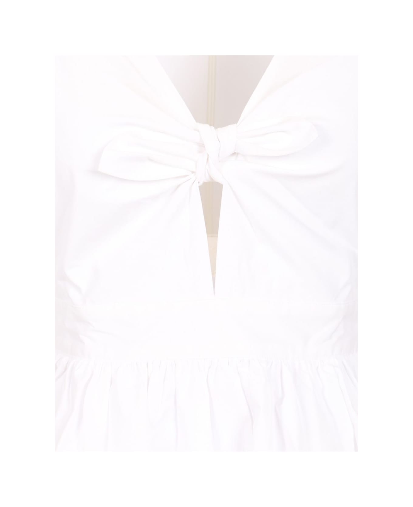 Rotate by Birger Christensen Puff Sleeve Midi Dress - White