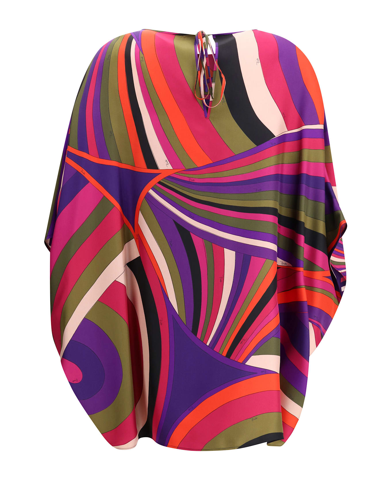 Pucci Short Caftan In Silk With Marmo Print
