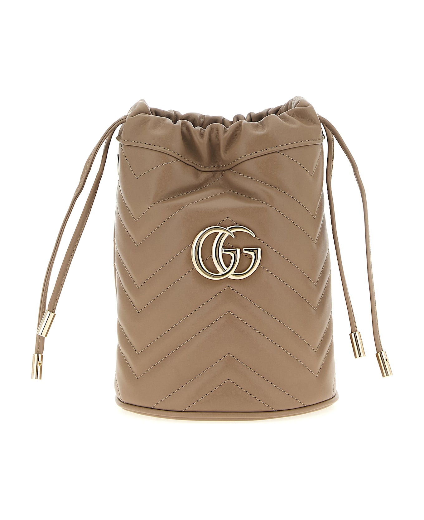 Gucci 
gg Marmont
 Small Bucket Bag - Beige
