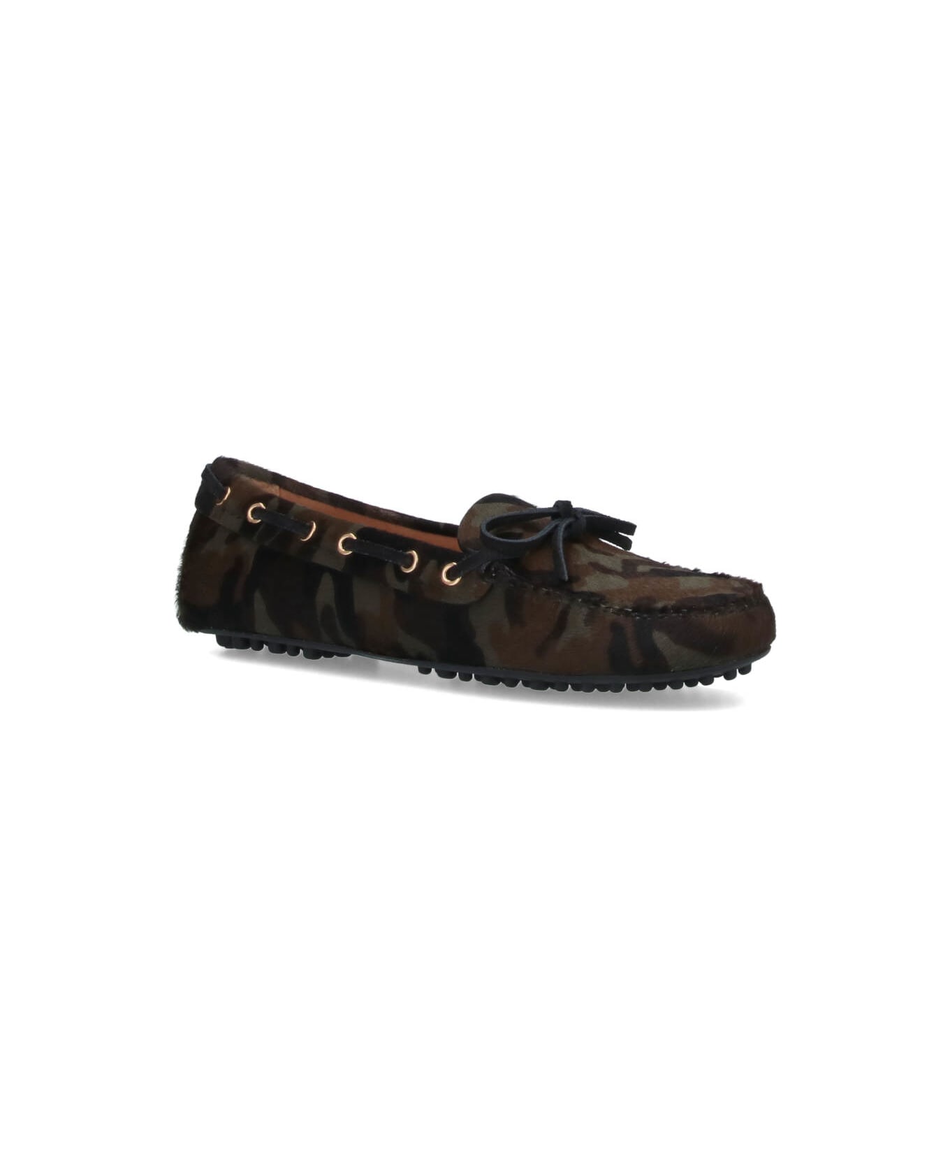 Car Shoe Pony Hair Loafers - Green