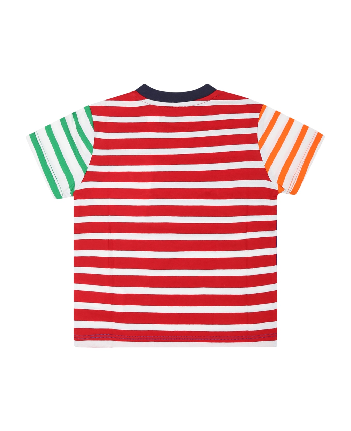 Ralph Lauren Blue T-shirt For Baby Boy With Pony - Multicolor