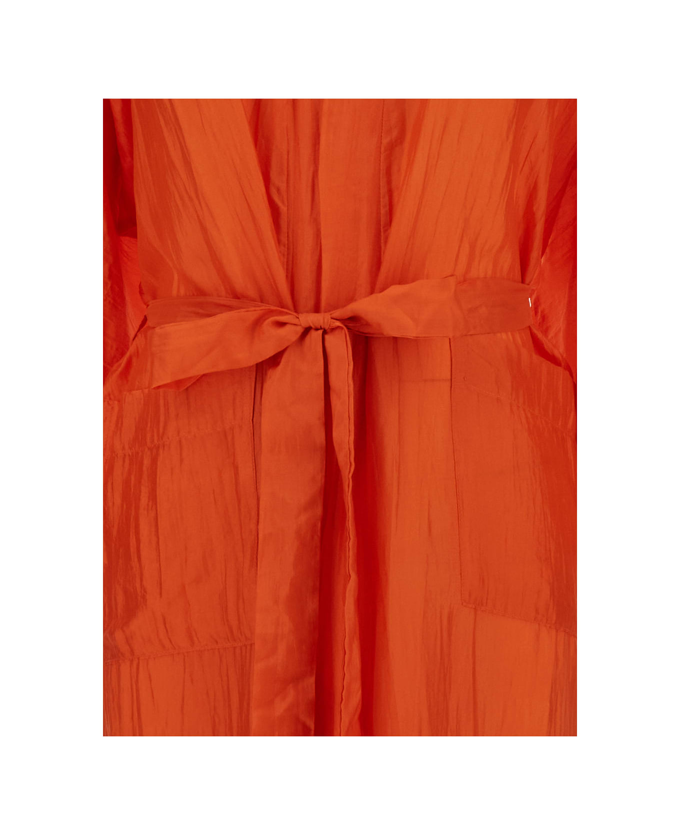 The Rose Ibiza 
bata
 Orange Kimono With Matching Belt In Silk Woman - Orange