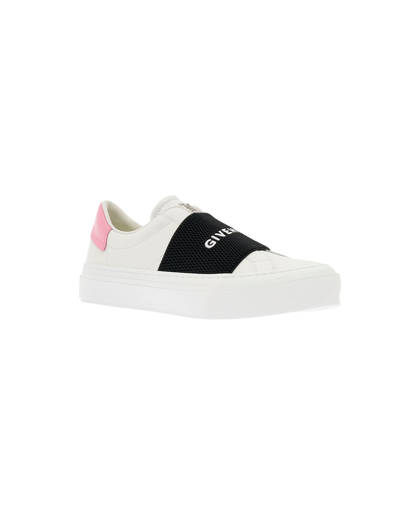 Givenchy Sneakers In White Leather - White Black Pink