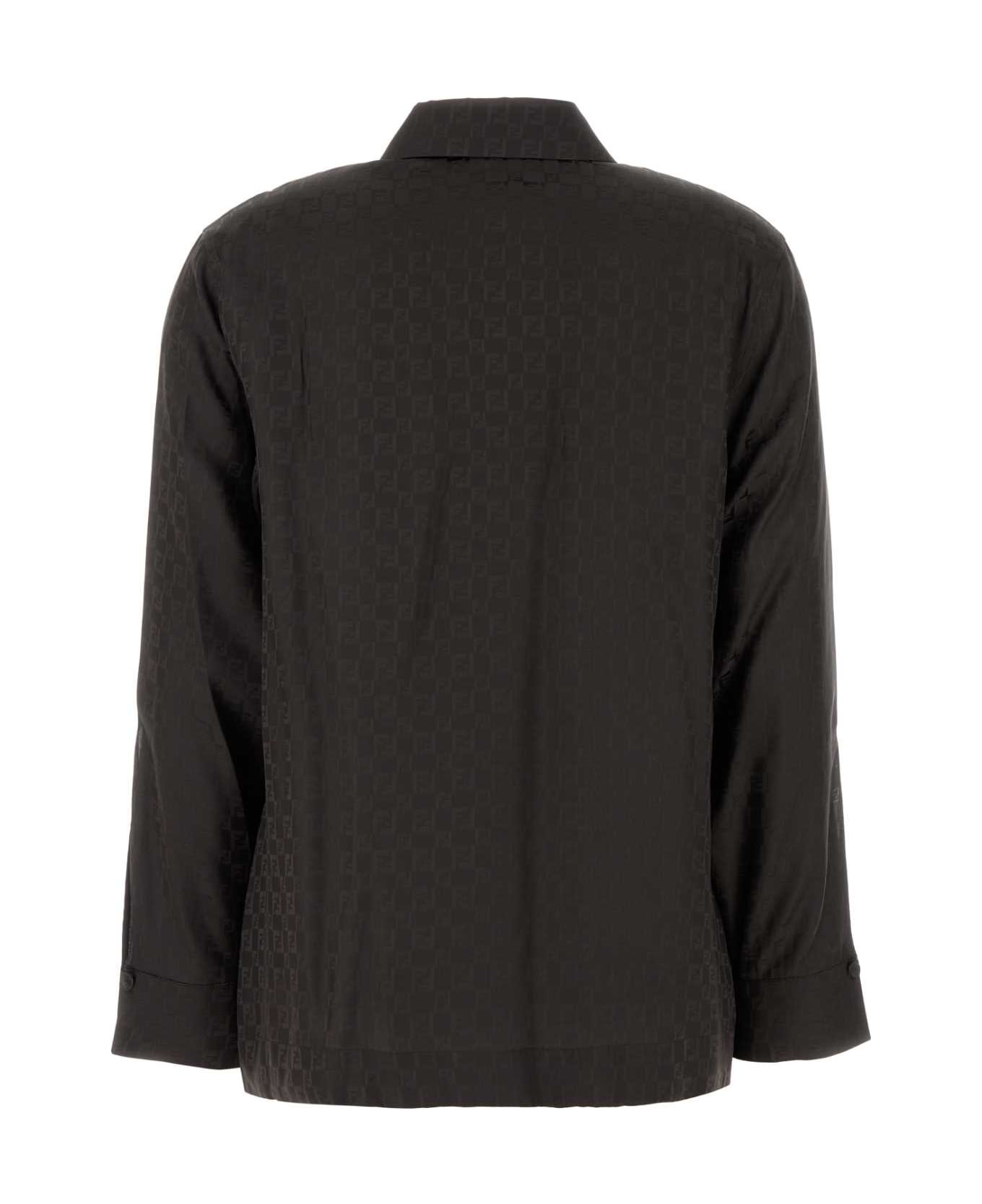 Fendi Brown Jacquard Shirt - DARK BROWN-25
