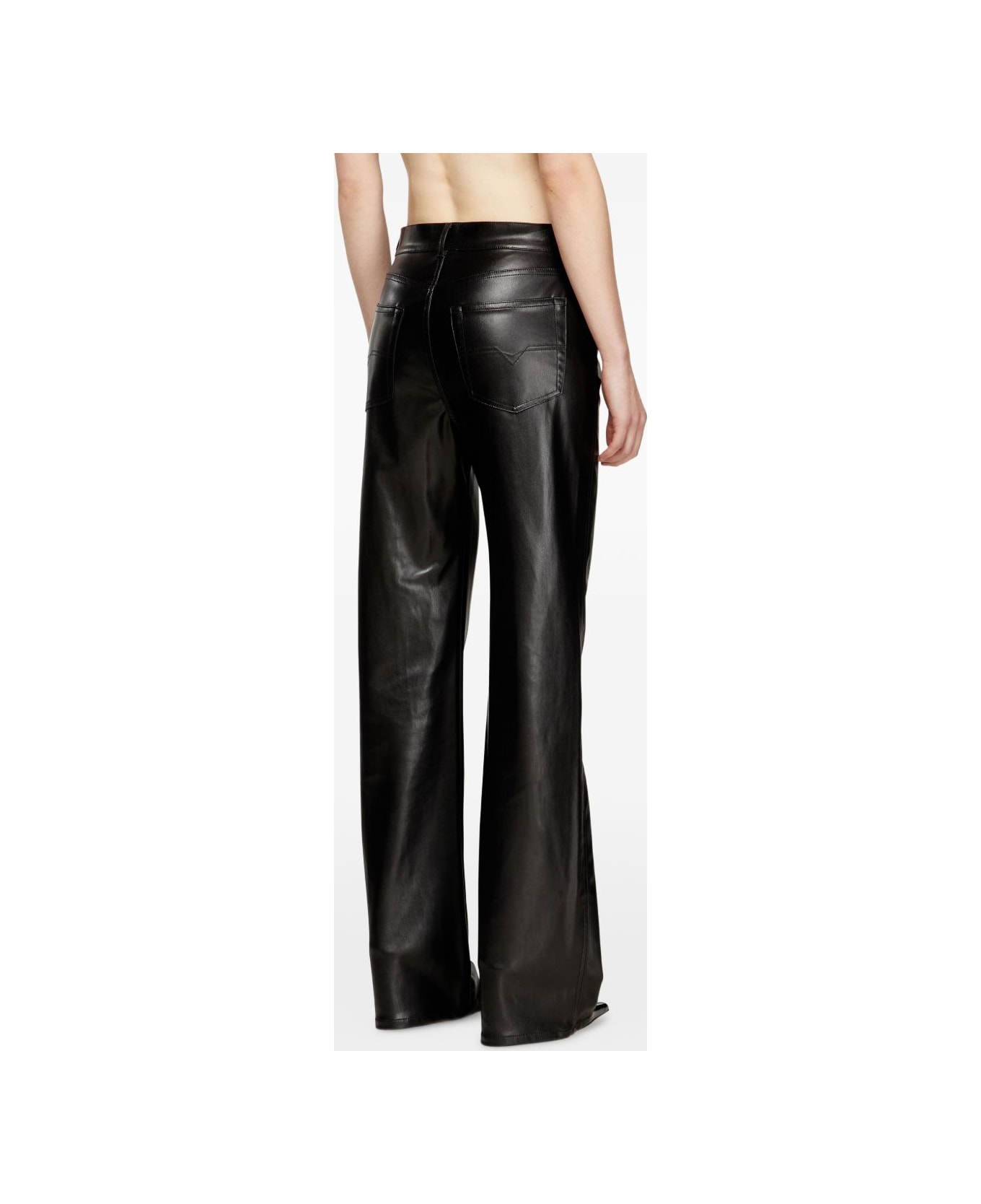 Diesel Faxu Leather Trousers - Black