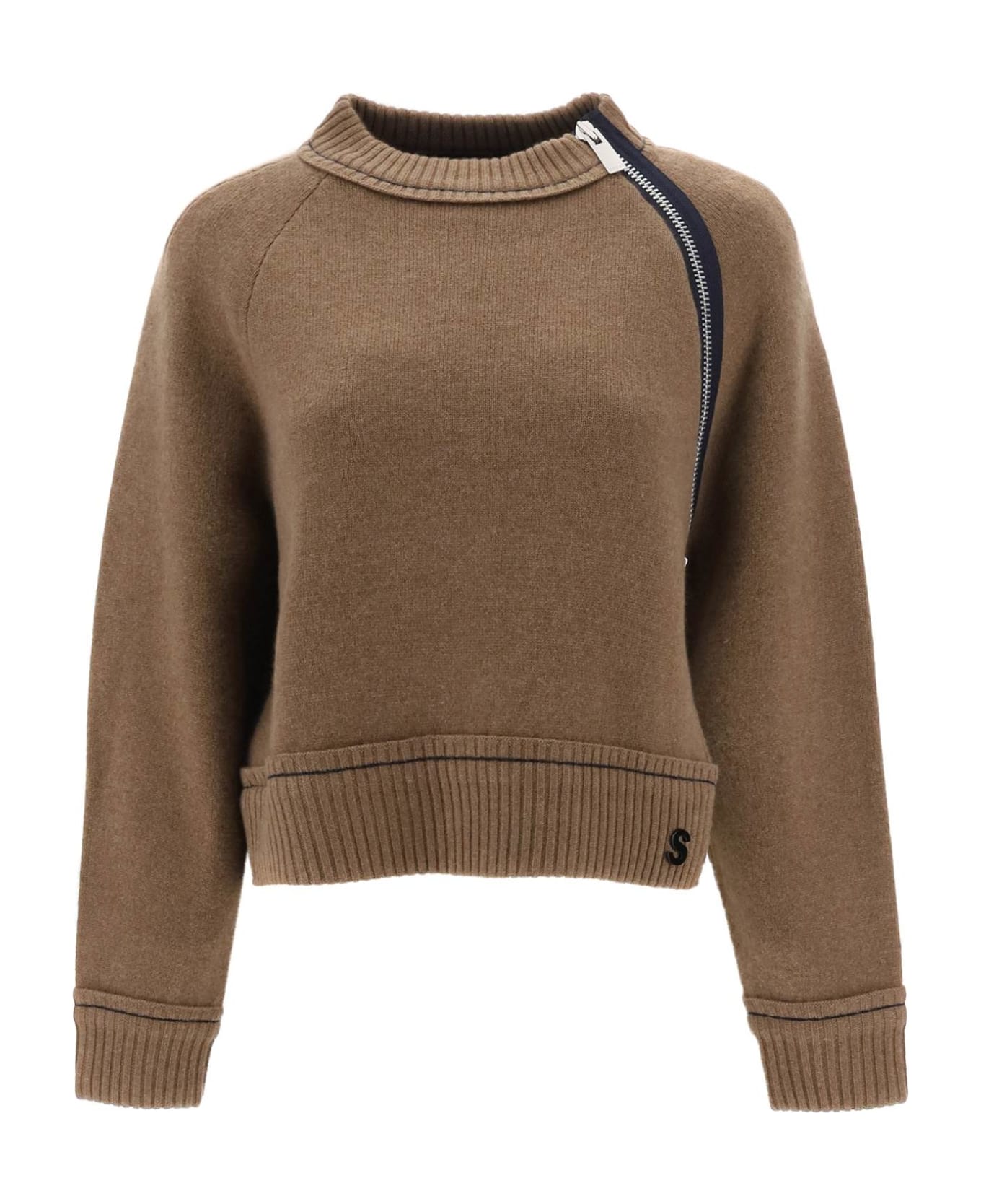 Sacai Cashmere Cotton Sweater - BEIGE (Brown) ニットウェア