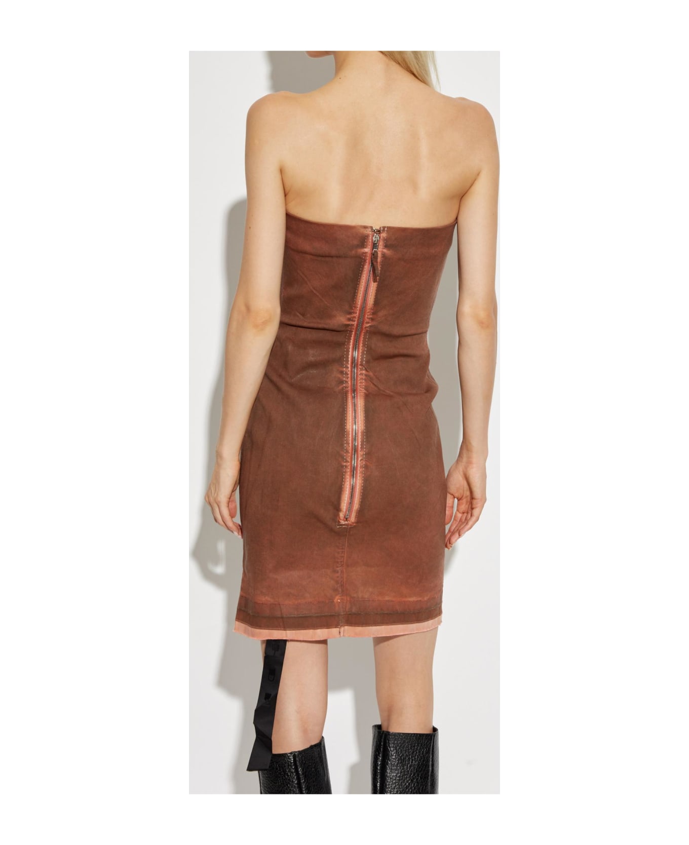 DRKSHDW Rick Owens Drkshdw Short Denim Dress - Rosso