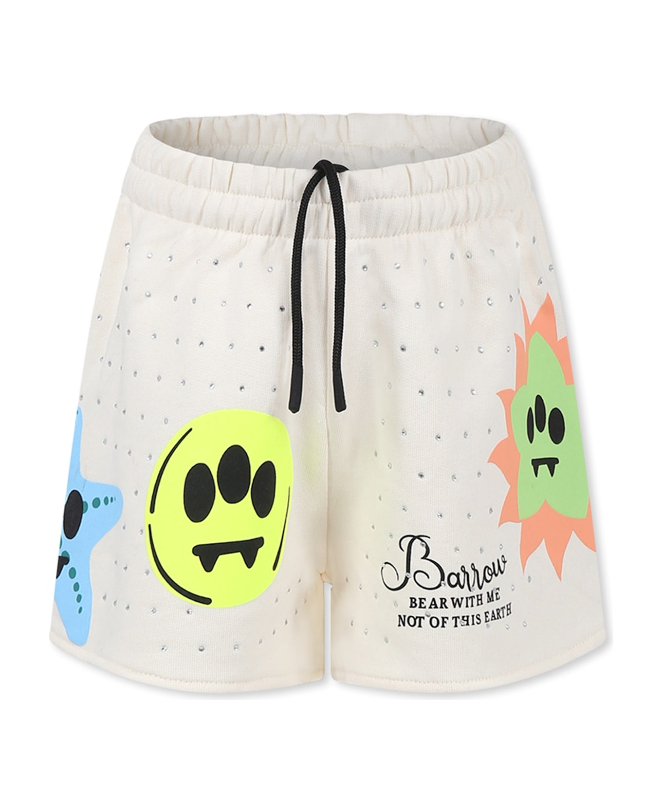 Barrow Ivory Shorts For Girl With Smiley - Ivory