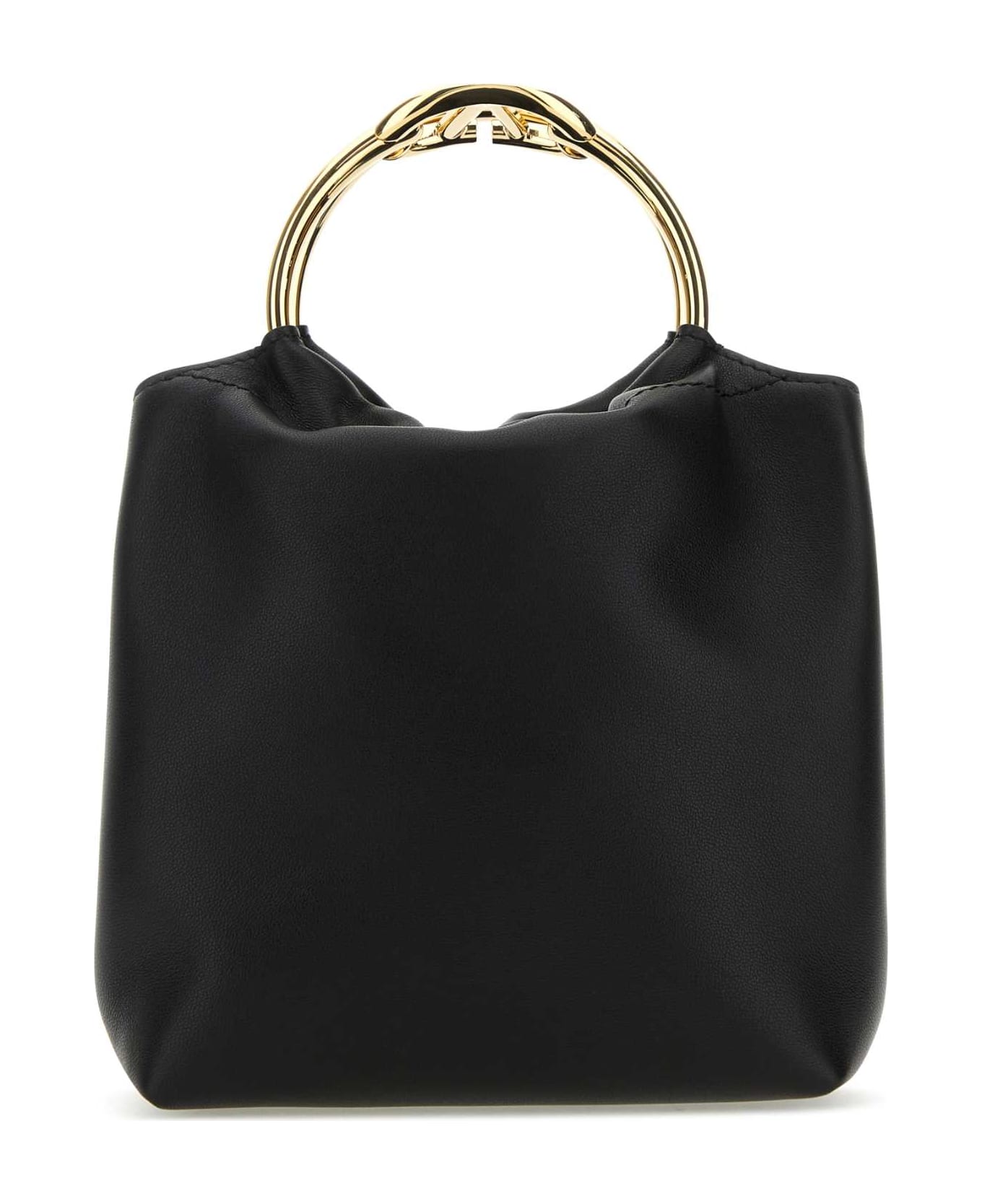 Valentino Garavani Black Leather Bucket Bag - NERO