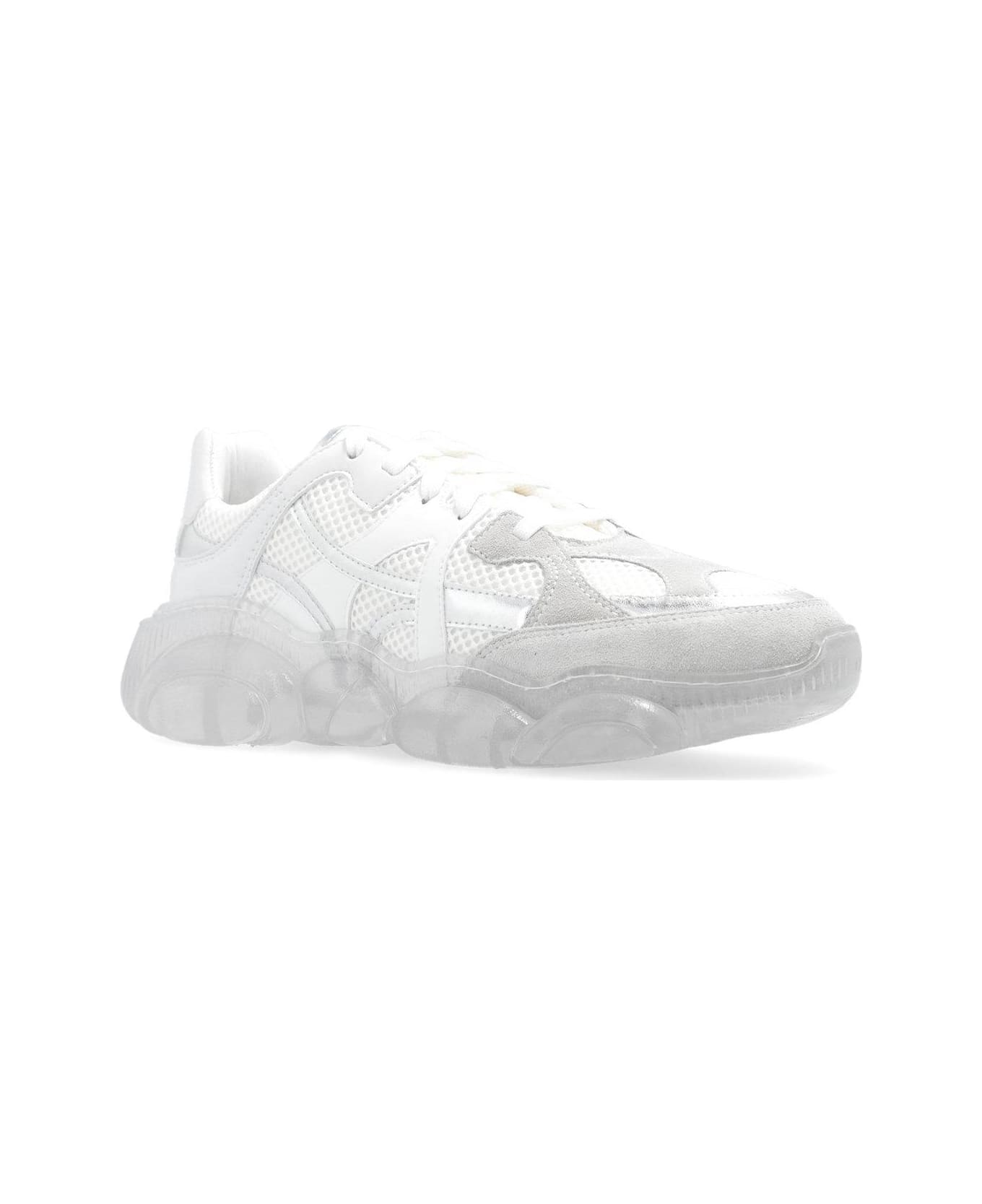 Moschino Round-toe Chunky Lace-up Sneakers - WHITE