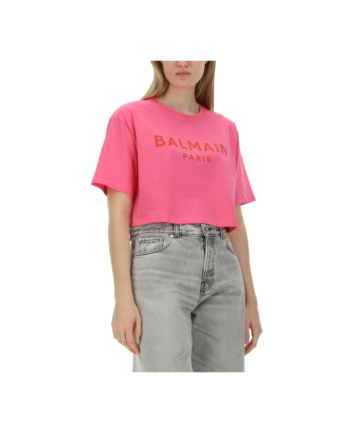 Balmain T-shirt With Logo - FUCHSIA