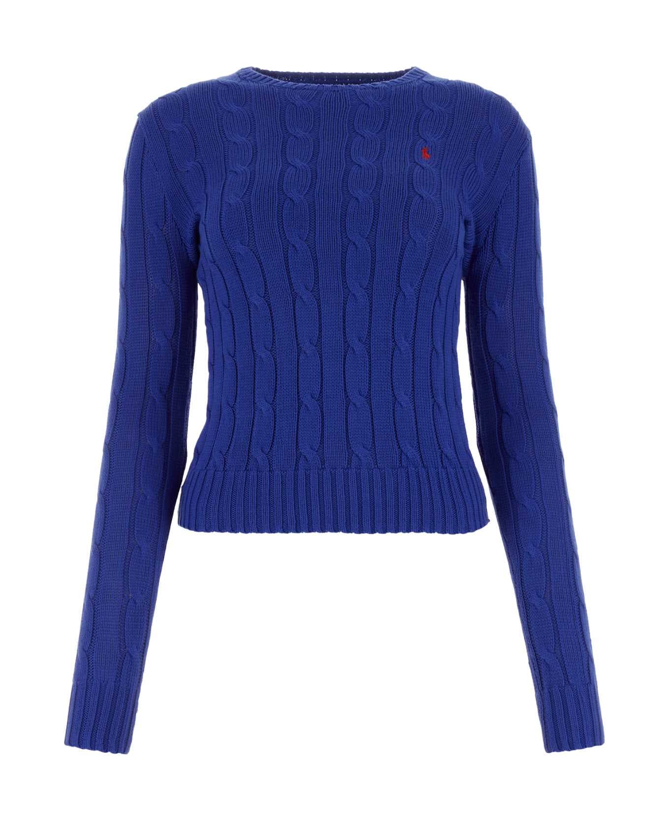 Polo Ralph Lauren Electric Blue Cotton Sweater - RUGBYROYAL