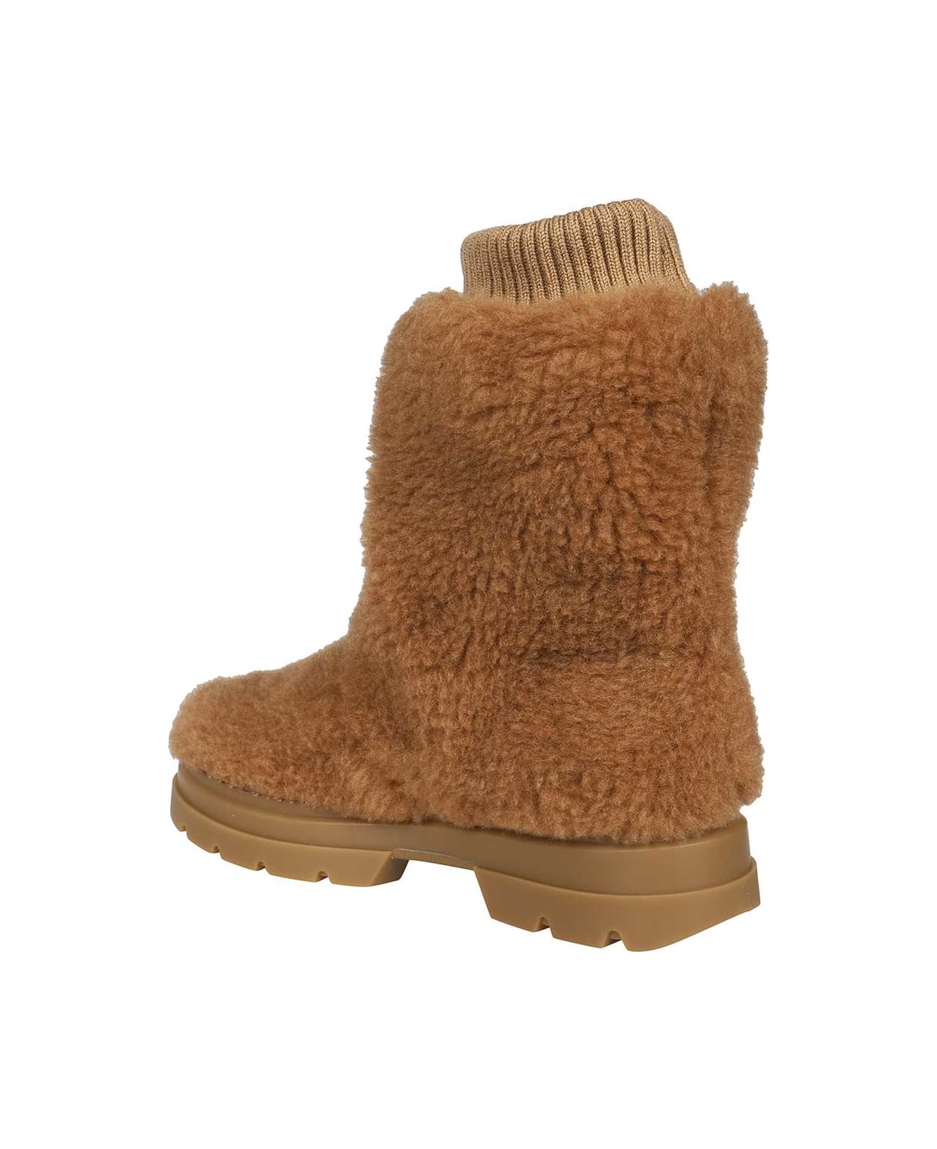 Max Mara Ctanith Teddy Fabric Boots - Camel