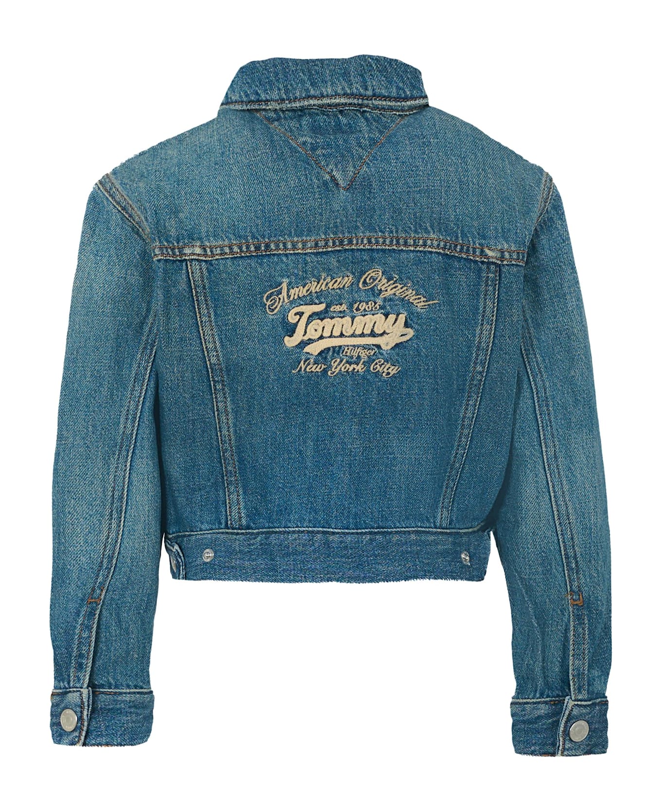 Tommy Hilfiger Blue Jacket For Girl With Logo - Denim