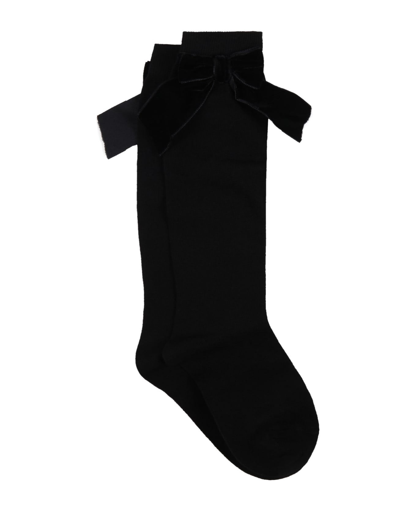 Story Loris Black Socks For Girl - Black