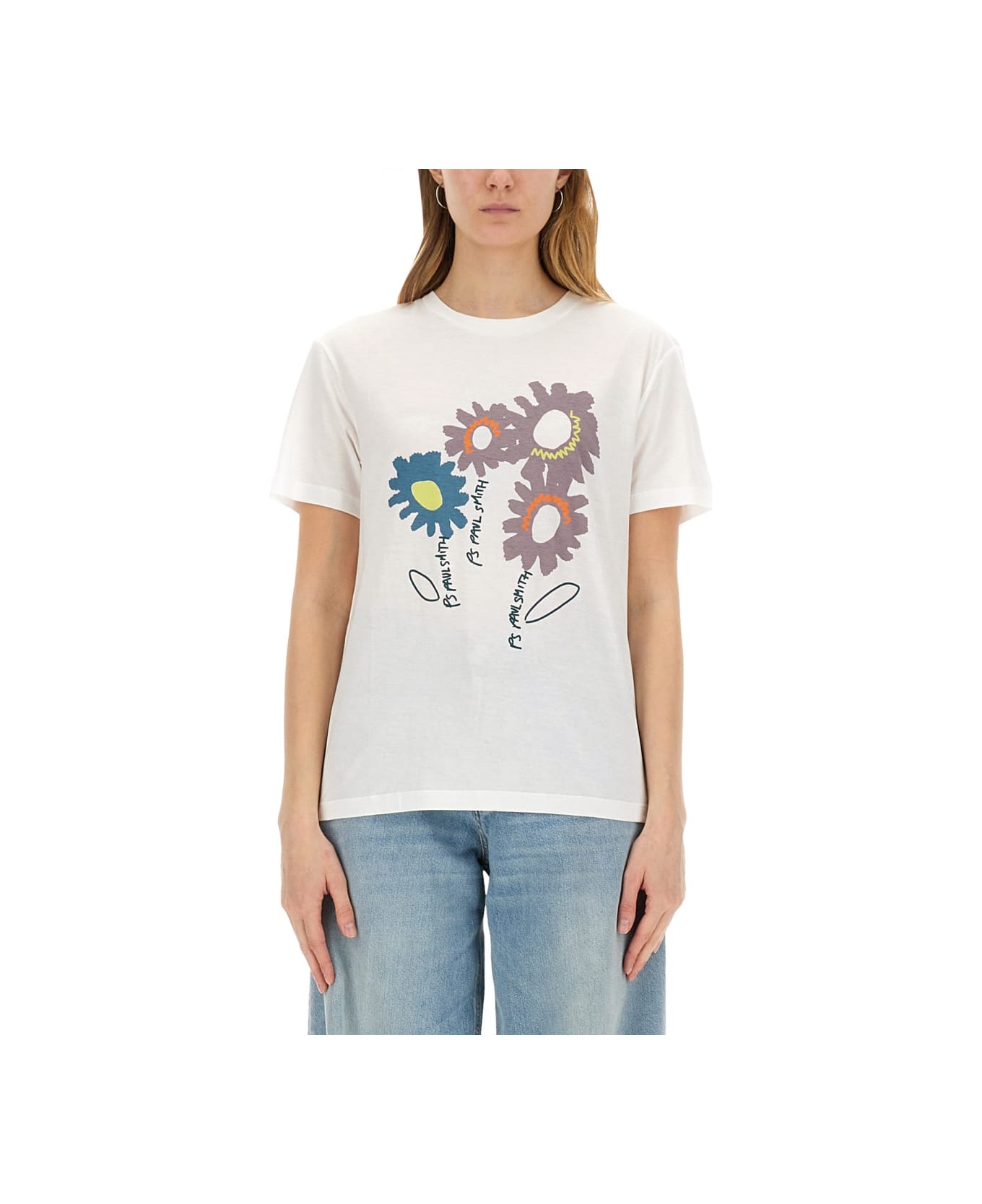 PS by Paul Smith T-shirt 
floral
 - WHITE