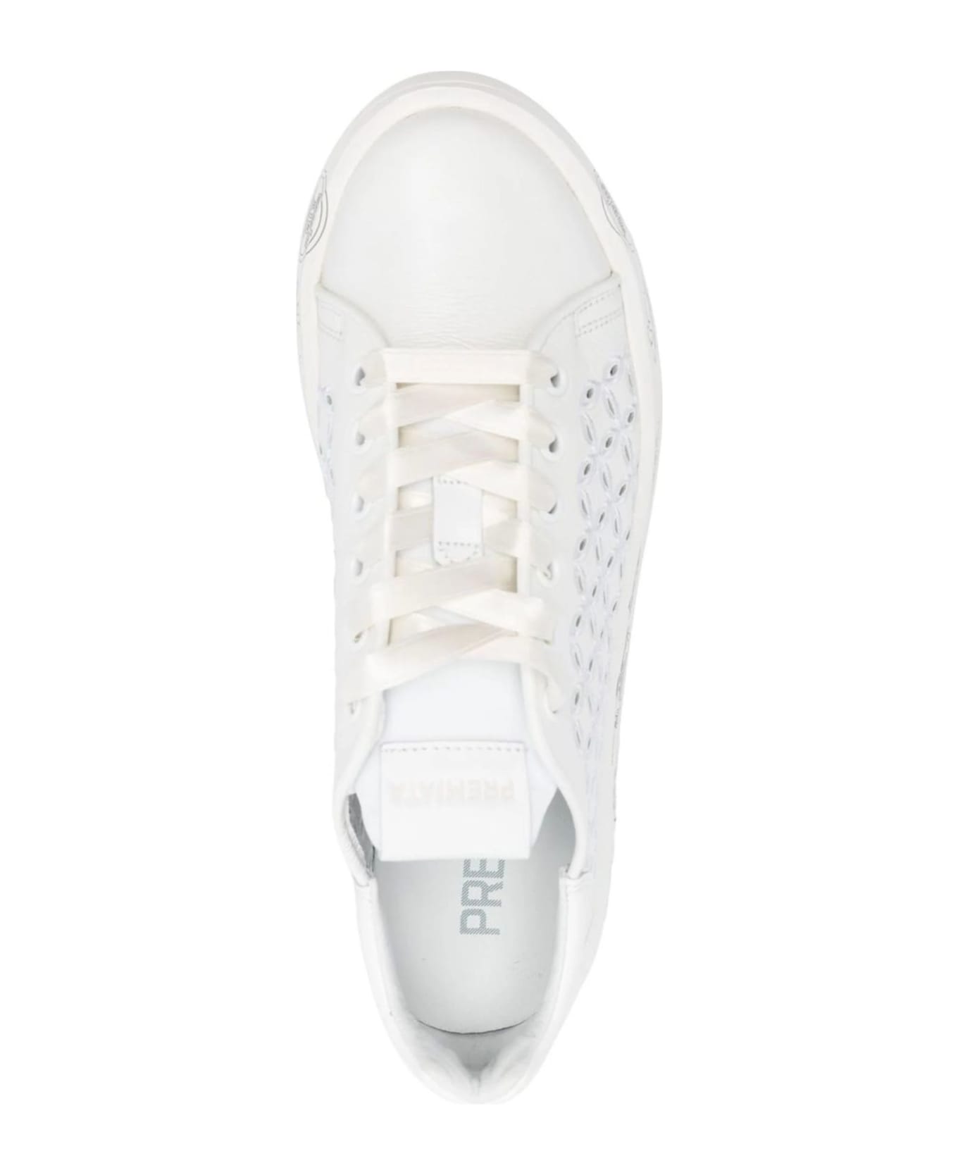 Premiata Belle Lace-up White Leather Sneakers - White