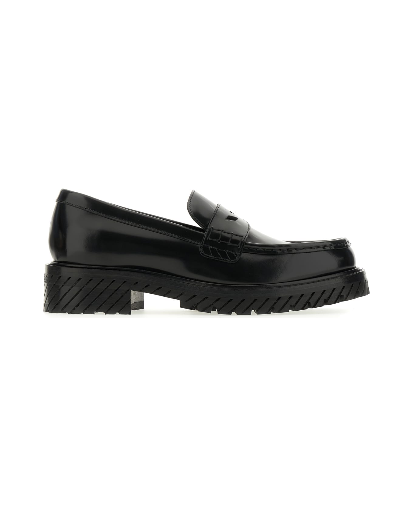 Off-White Black Leather Combat Loafers - 1010